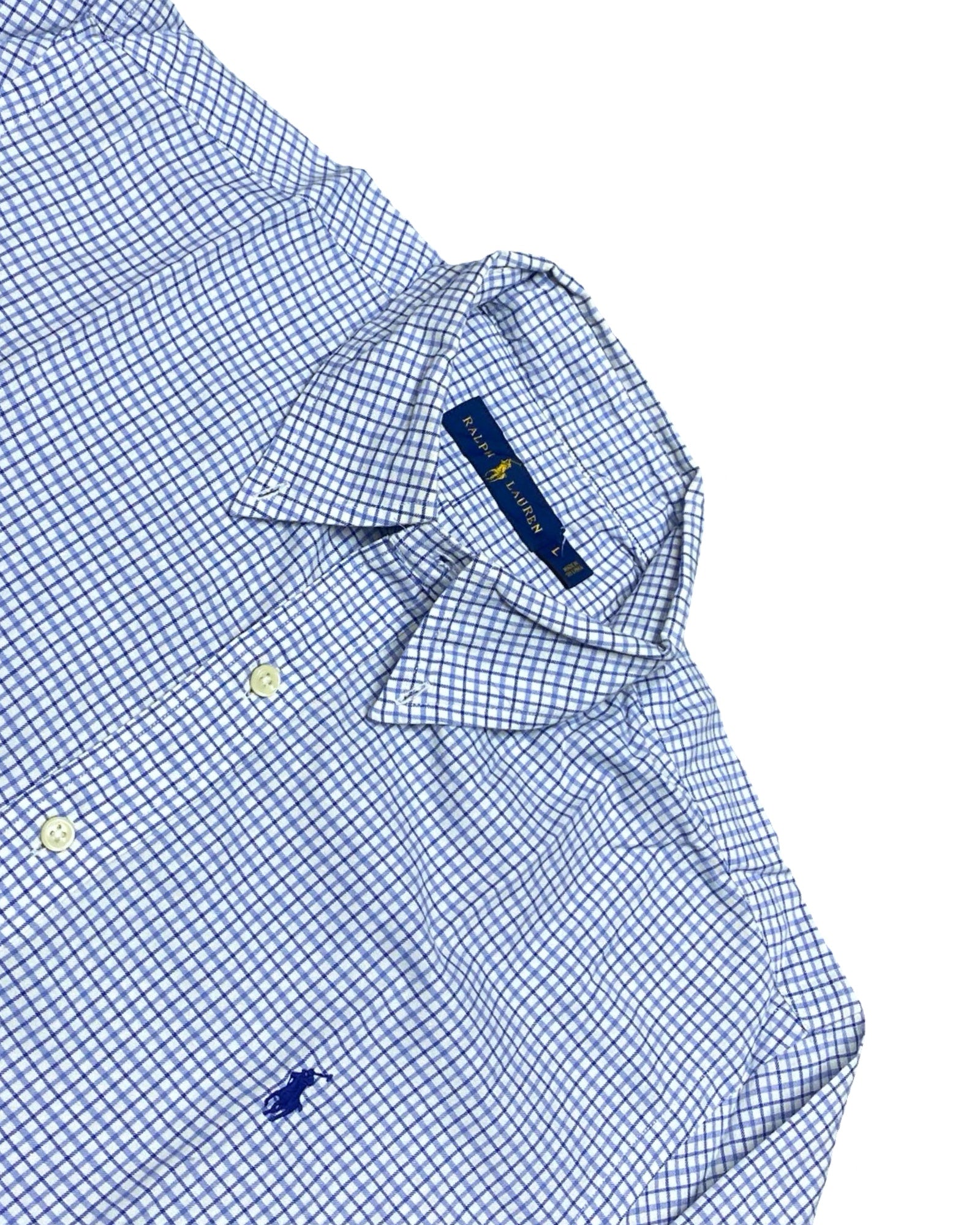 Ralph Lauren Blue & White Check Shirt | XL | Chest 25”