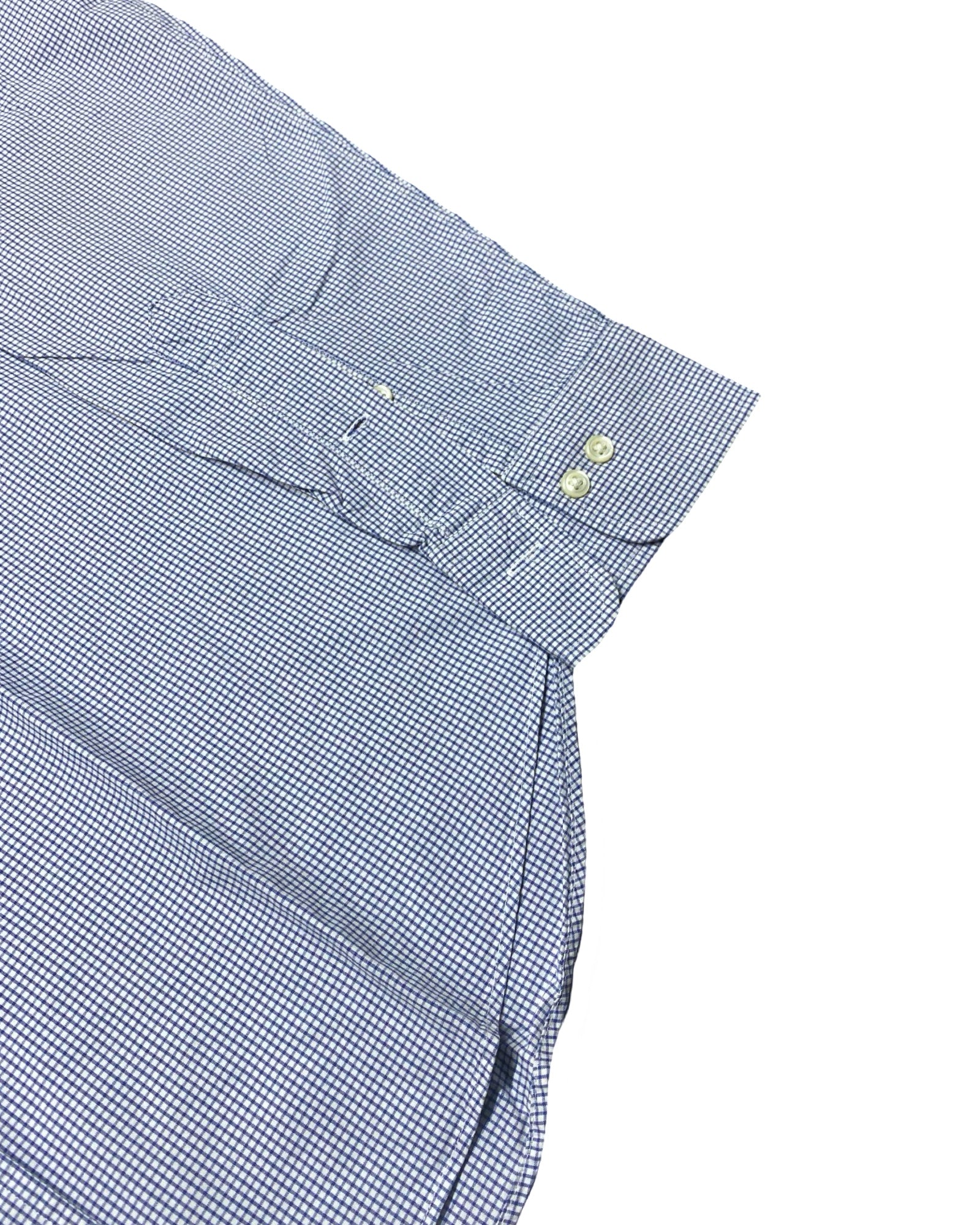 Ralph Lauren Blue & White Micro Check Shirt | Large | Chest 23.5”