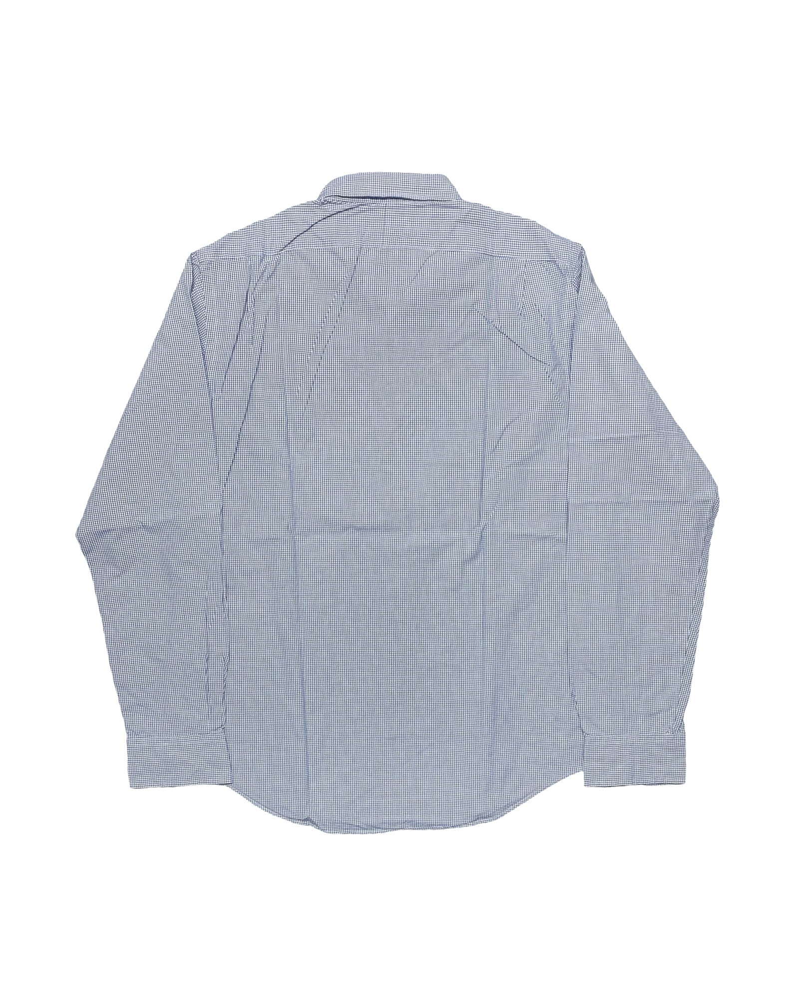 Ralph Lauren Blue & White Micro Check Shirt | Large | Chest 23.5”
