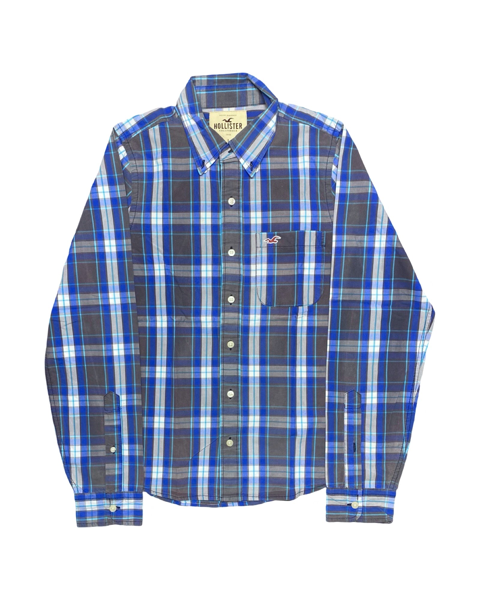 Hollister Blue Plaid Shirt | Medium | Chest 22”