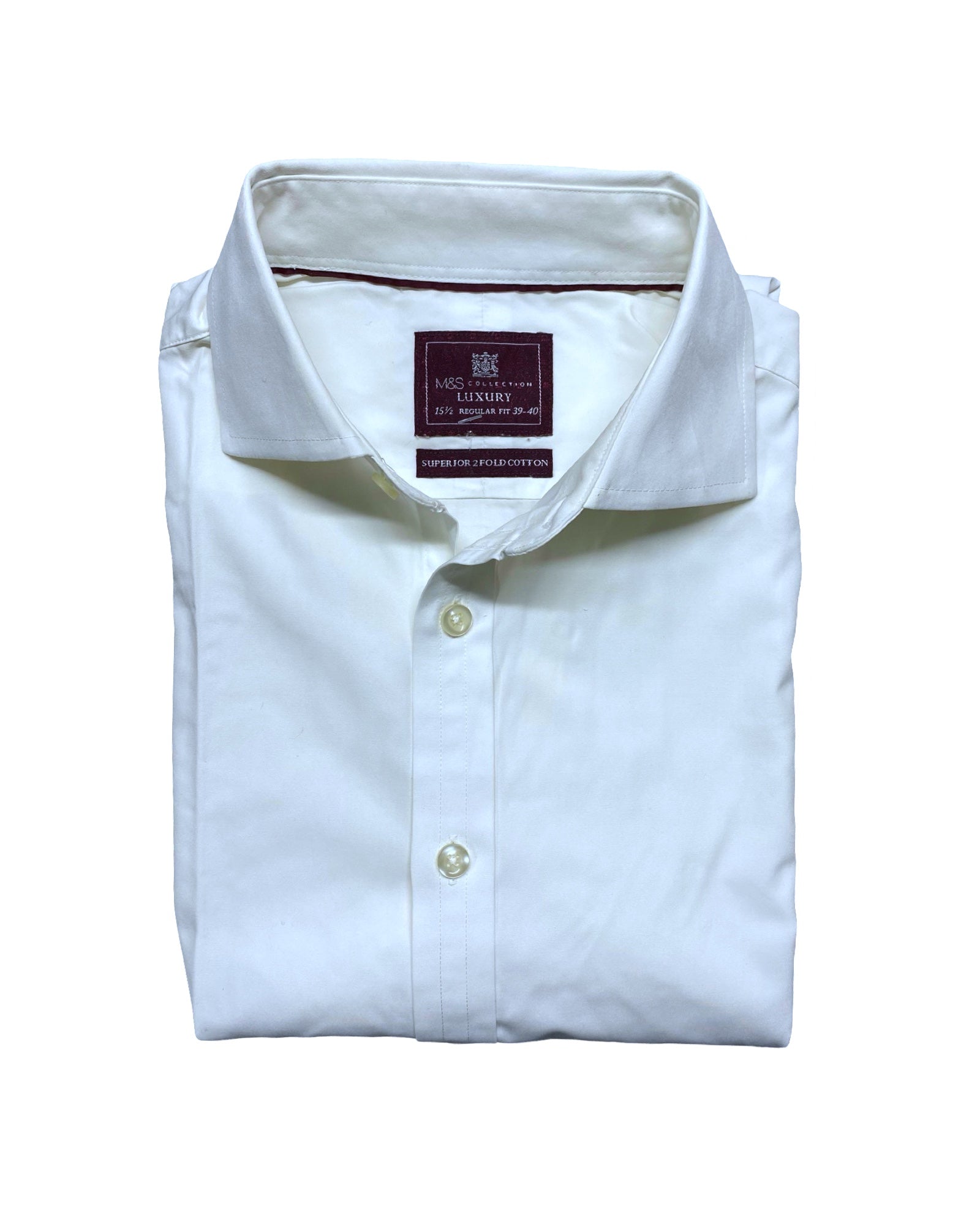 M&S White Luxury Cotton Shirt | Medium | Chest 22.5”