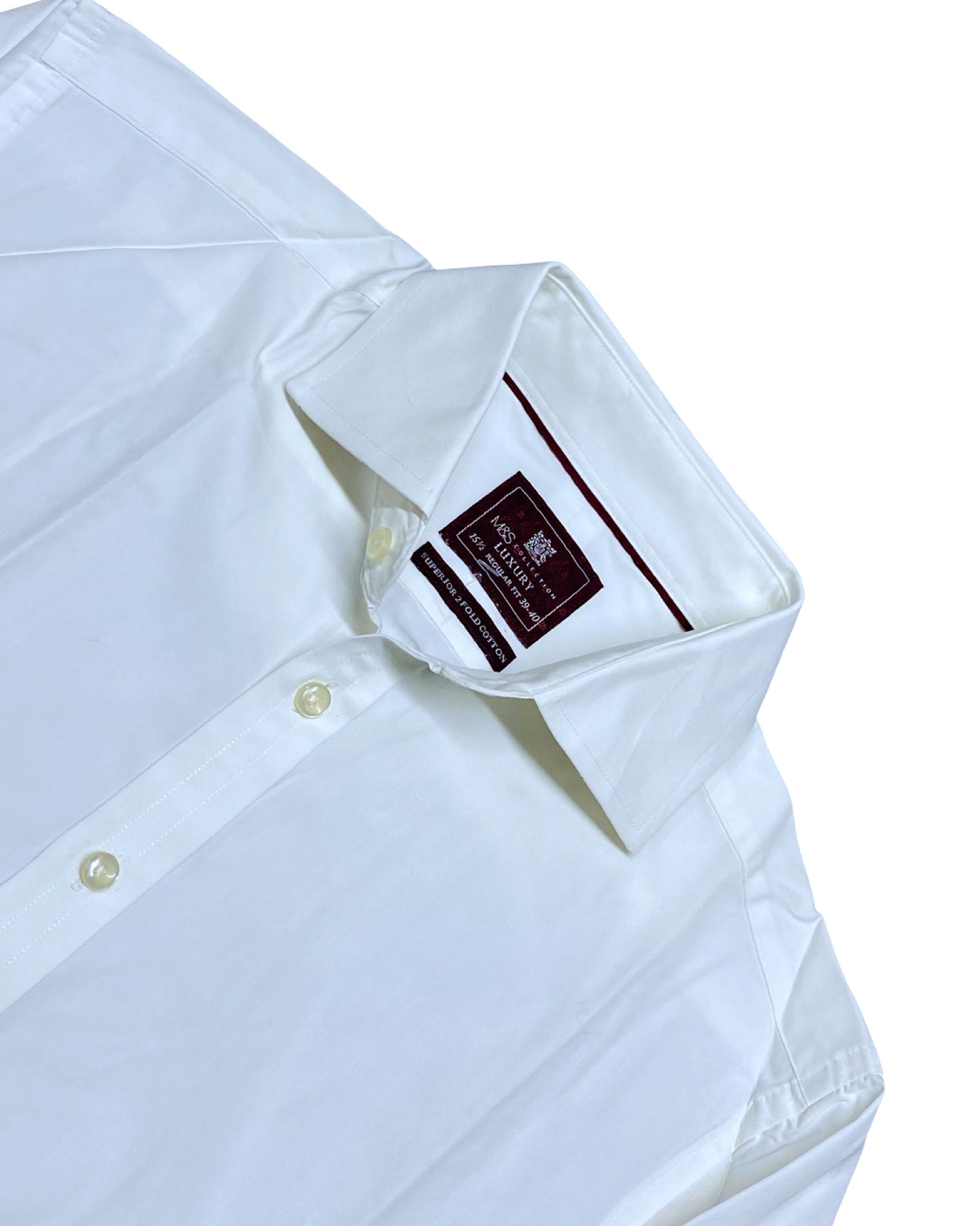 M&S White Luxury Cotton Shirt | Medium | Chest 22.5”