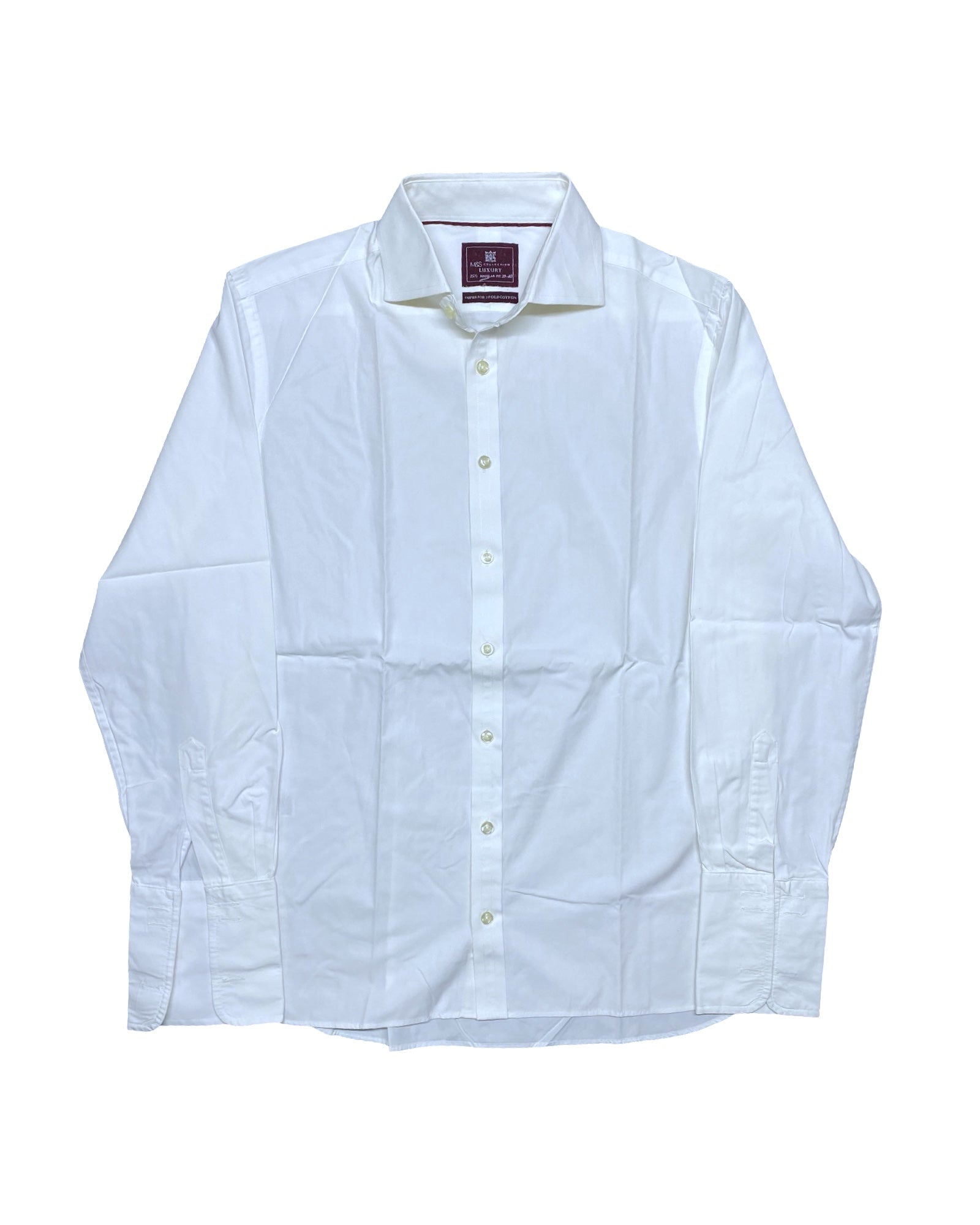 M&S White Luxury Cotton Shirt | Medium | Chest 22.5”
