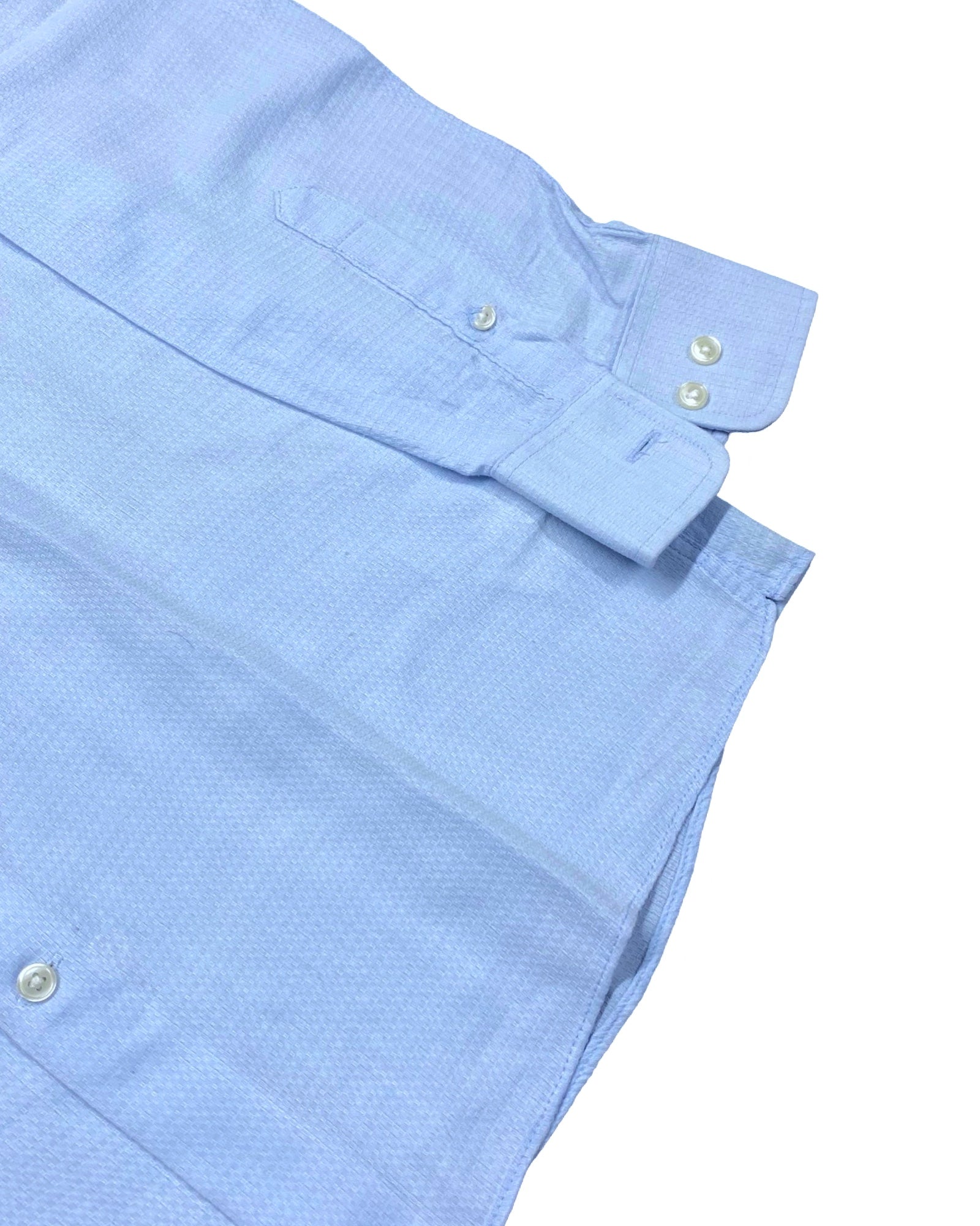 Next Sky Blue Textured Shirt | Small | Chest 19”