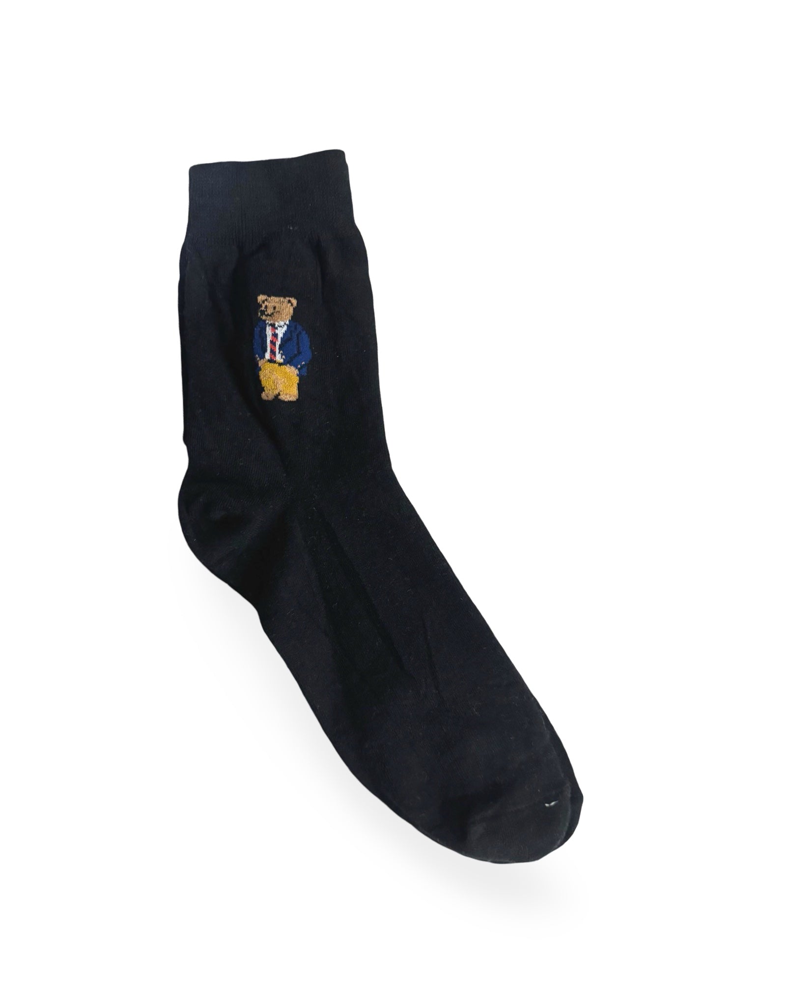Polo Bear Black Crew Socks – Preppy Blazer Edition | Factory Leftovers