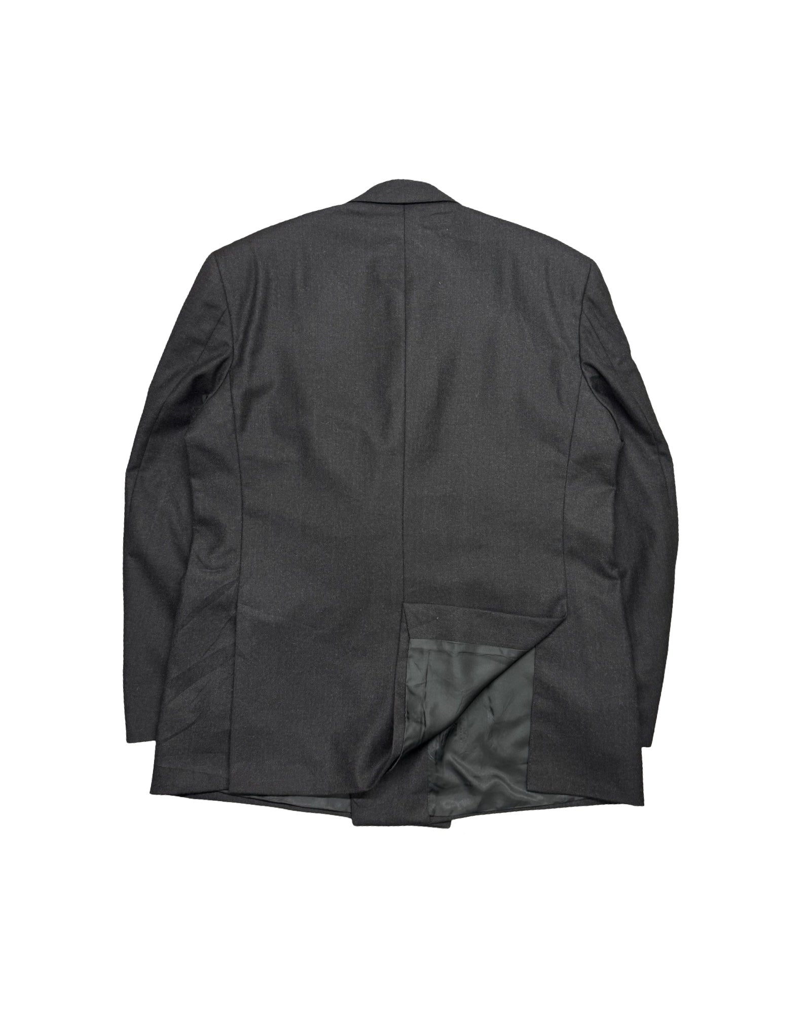 Burberry Dark Grey Double-Breasted Wool Blazer | Large