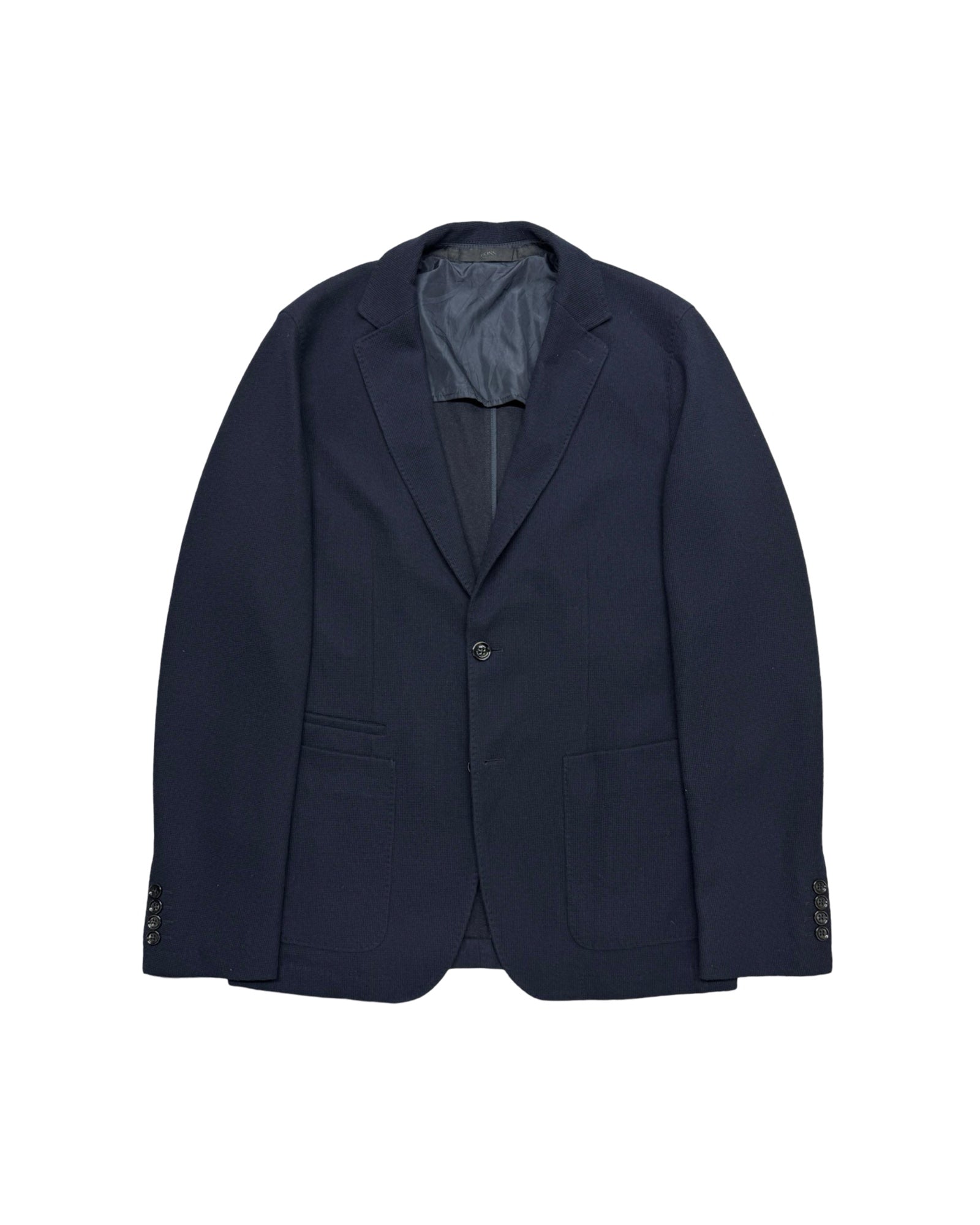 Hugo Boss Navy Blue Waffle-Textured Blazer | Small/Medium (US 36L)