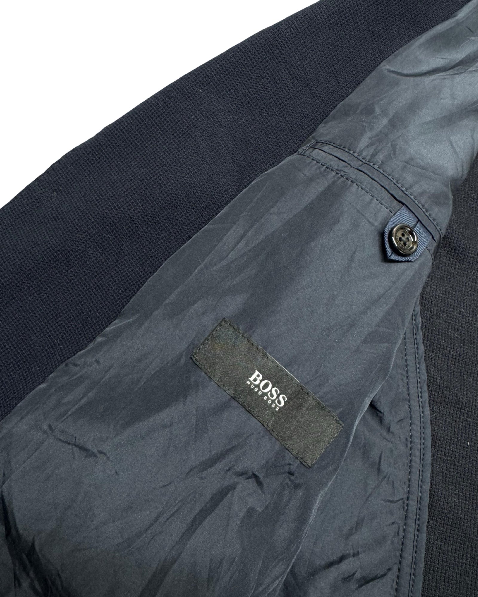 Hugo Boss Navy Blue Waffle-Textured Blazer | Small/Medium (US 36L)