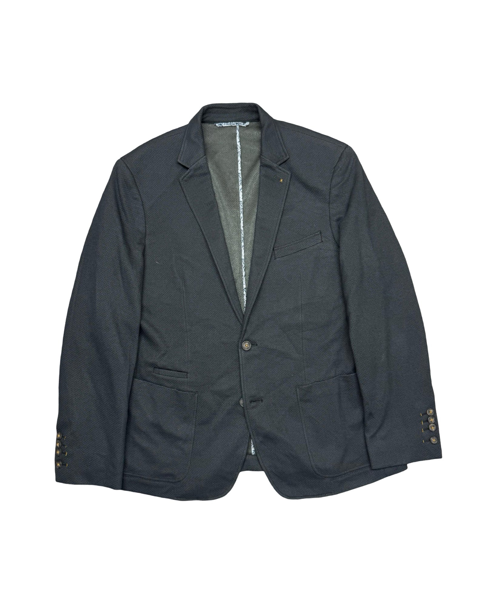 Montego Deep Green Textured Unstructured Blazer | Size UK 42R (Medium/Large)