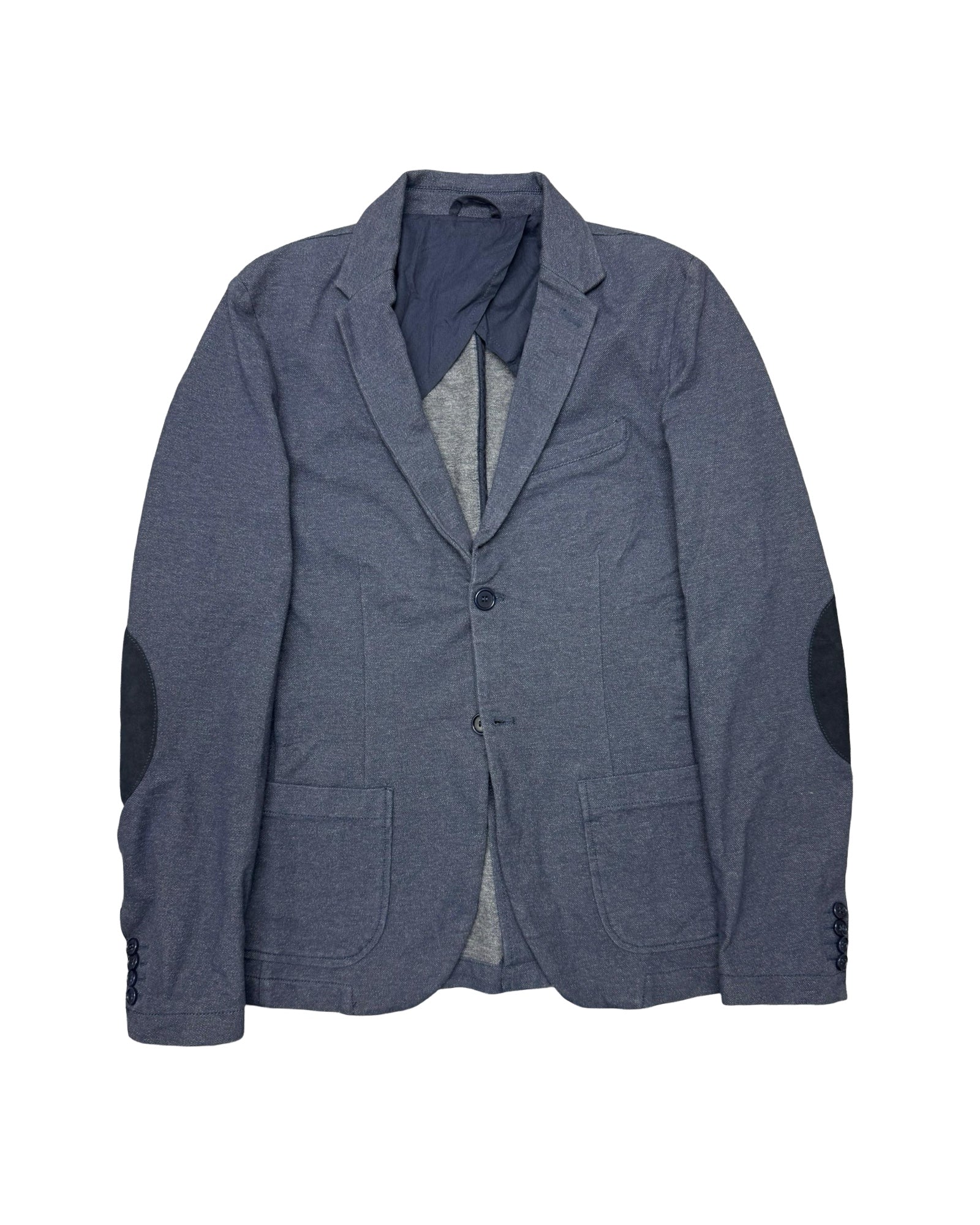 Benetton Denim Textured Unstructured Blazer | Size 46 (Small)