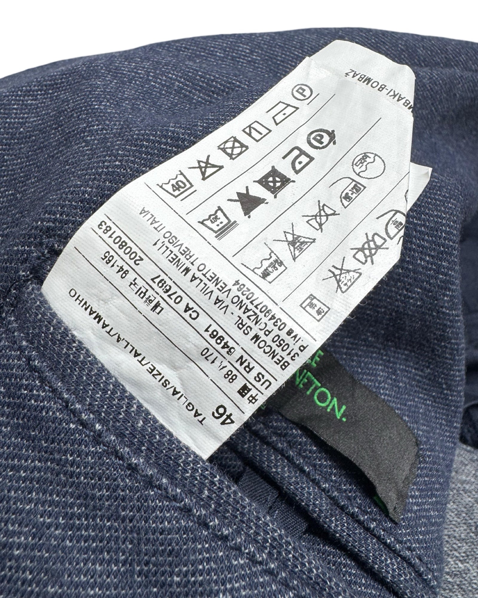 Benetton Denim Textured Unstructured Blazer | Size 46 (Small)