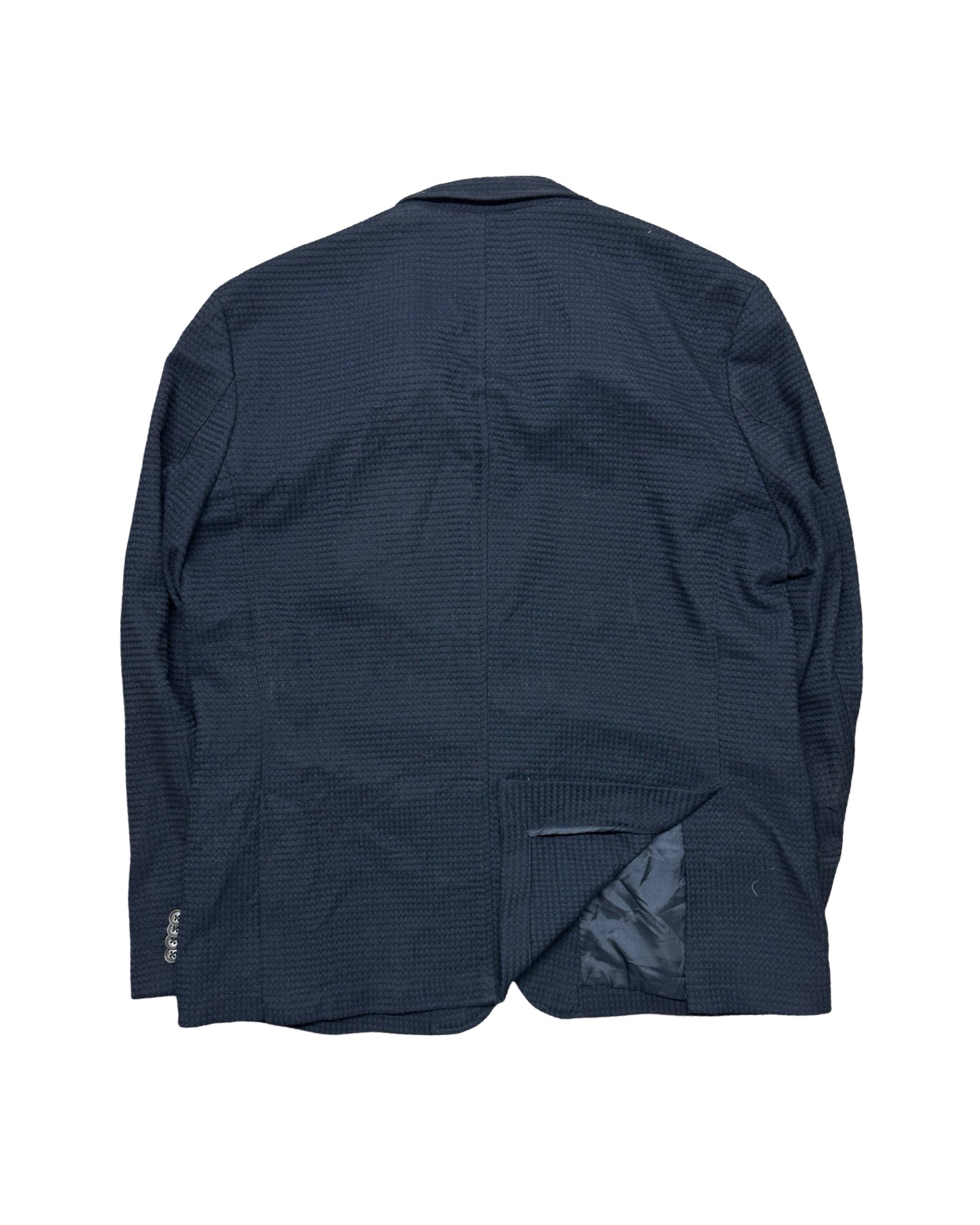 OVS Navy Waffle-Textured Blazer | Size EUR 54 (Medium/Large)