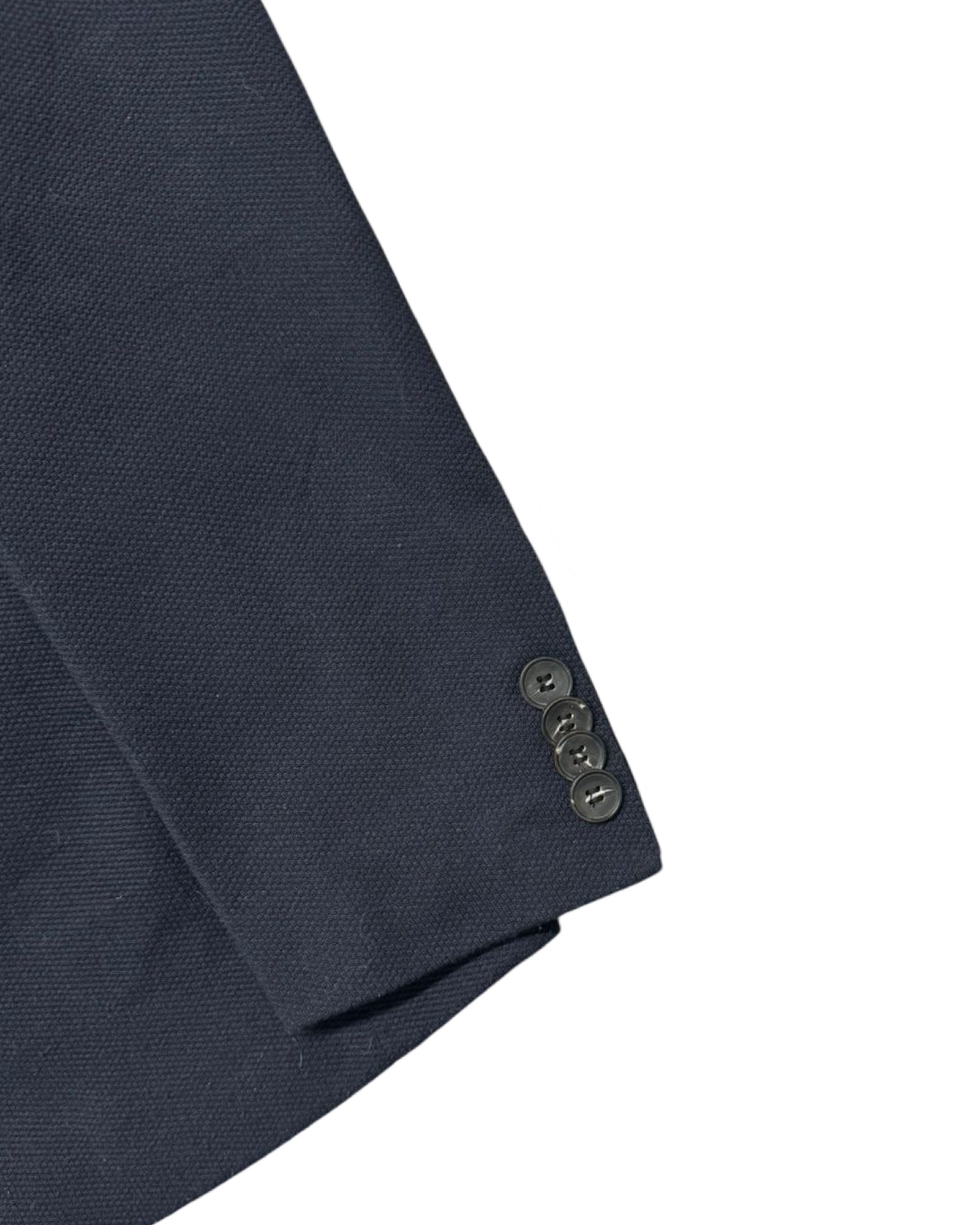 Zara Man Navy Blue Textured Unstructured Blazer | Size 40 (Small/Medium)