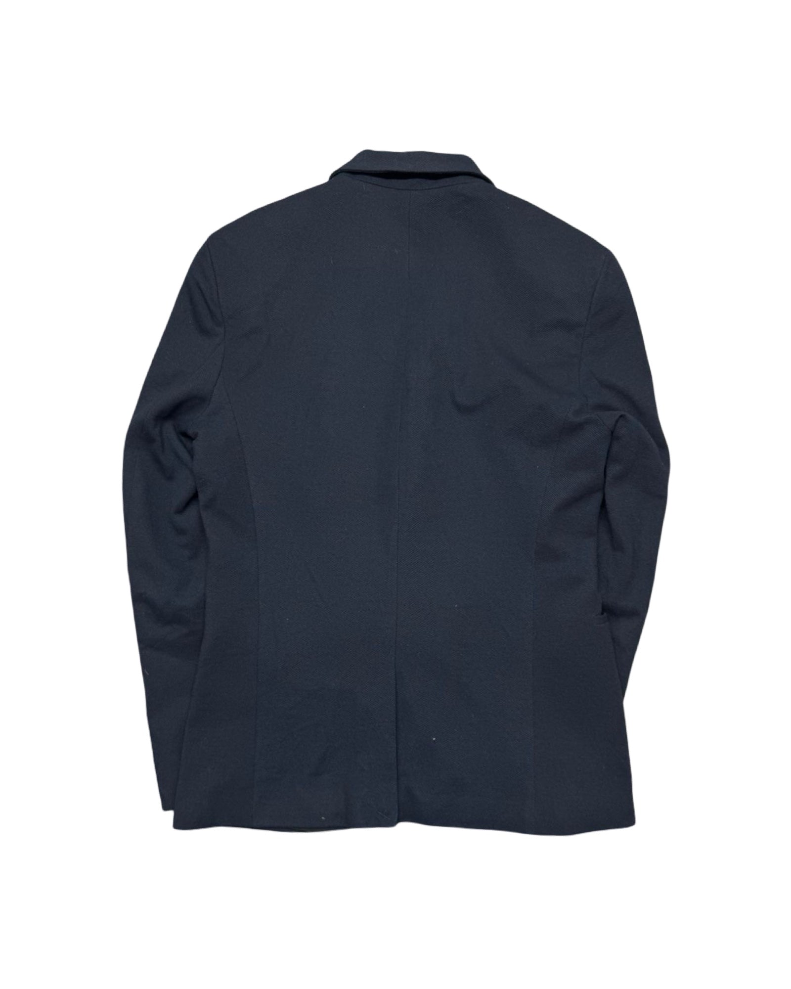 Zara Man Navy Blue Textured Unstructured Blazer | Size 40 (Small/Medium)