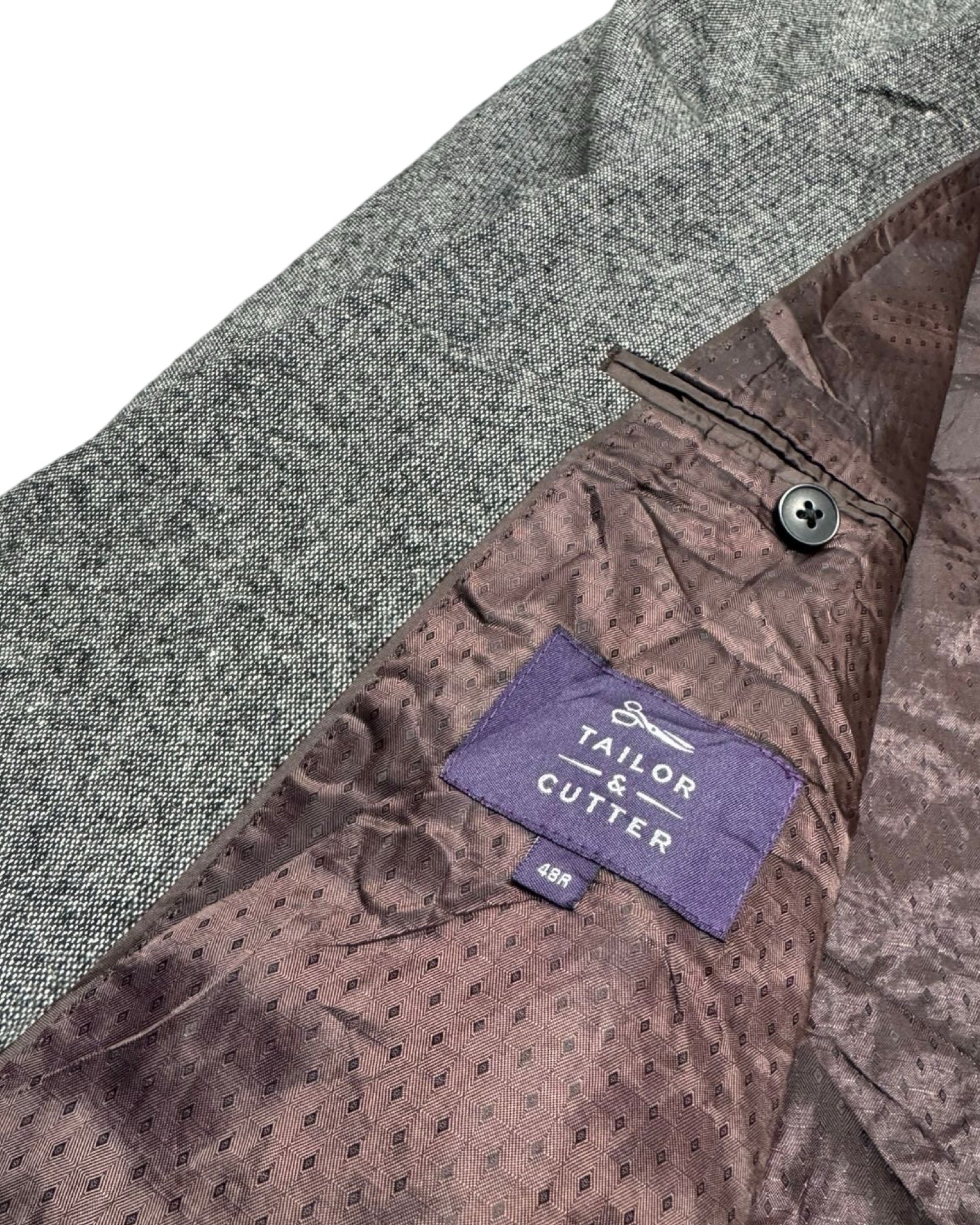 Tailor & Cutter Grey Textured Blazer | Size Large