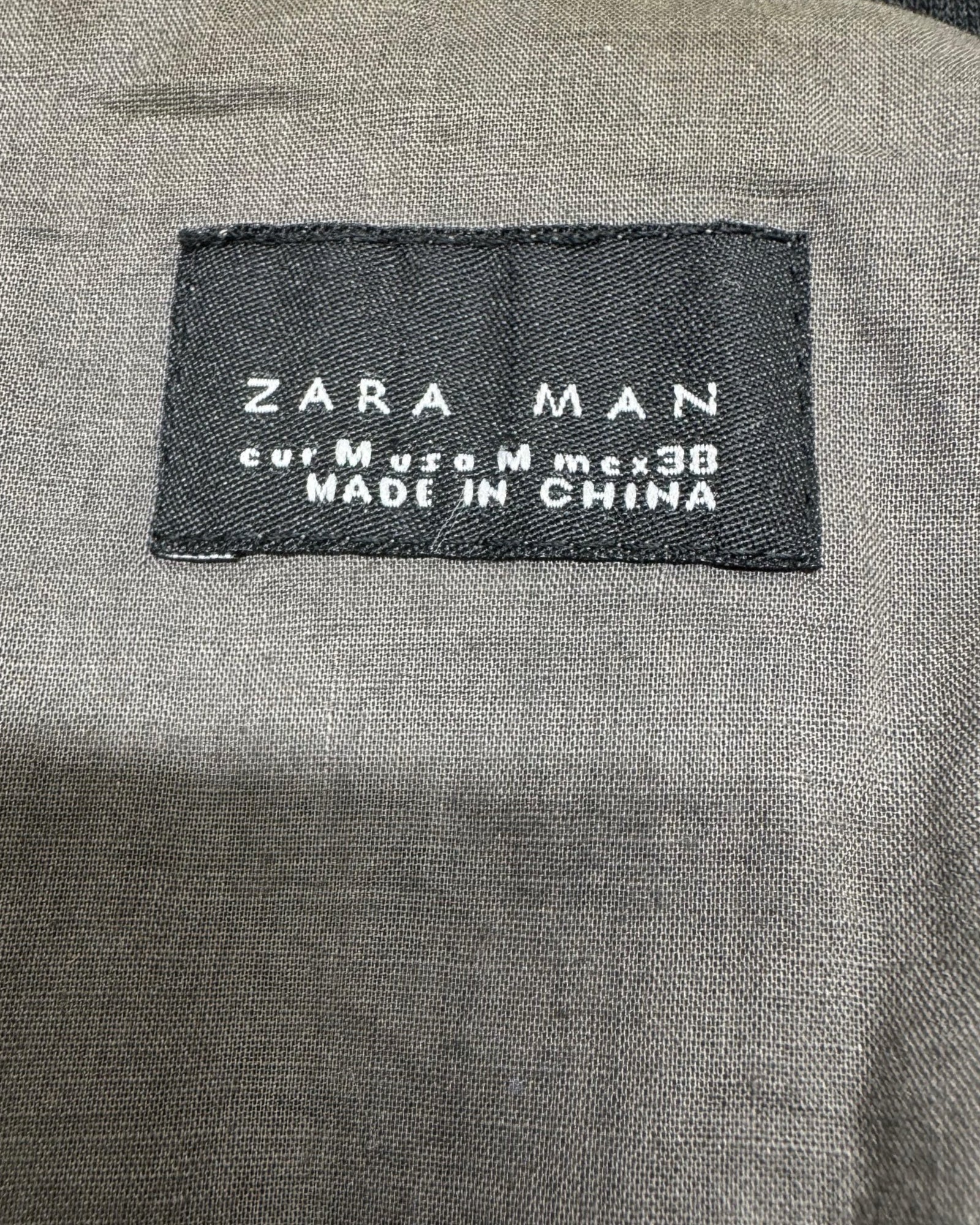 Zara Man Black Textured Cotton Blazer | Size Small/Medium