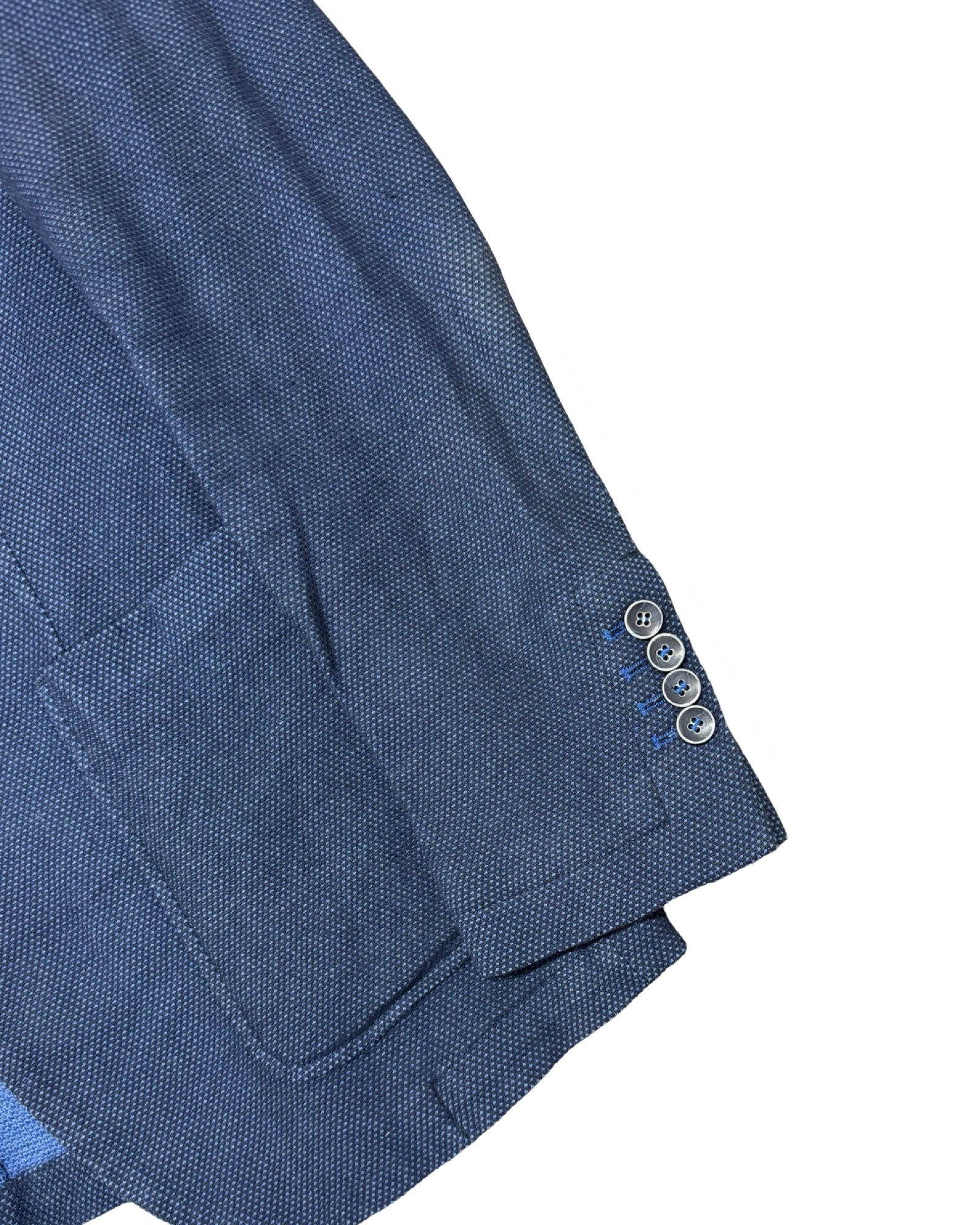 Bagutta Blue Textured Cotton Unstructured Blazer | Size 48 (Small/Medium)