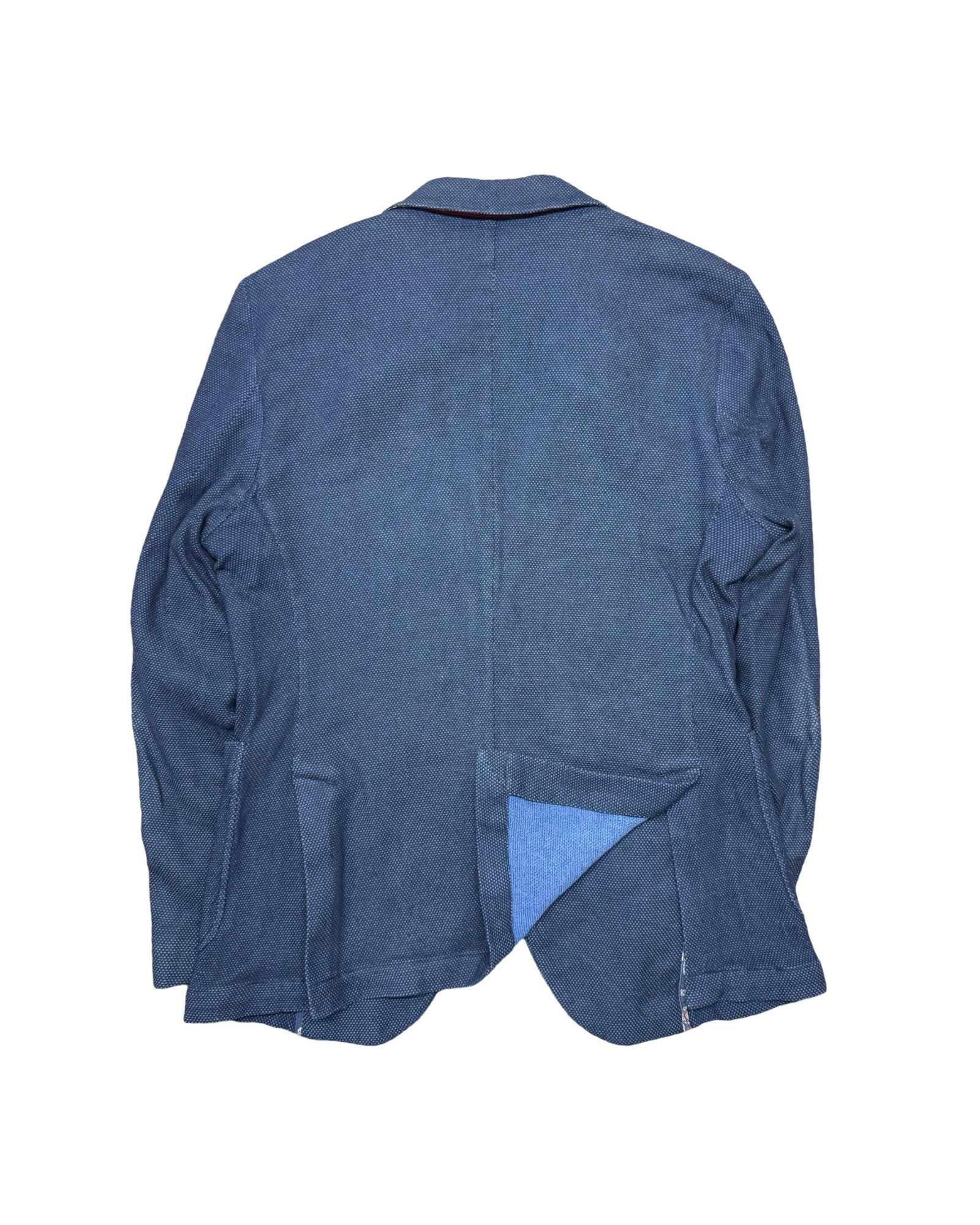 Bagutta Blue Textured Cotton Unstructured Blazer | Size 48 (Small/Medium)