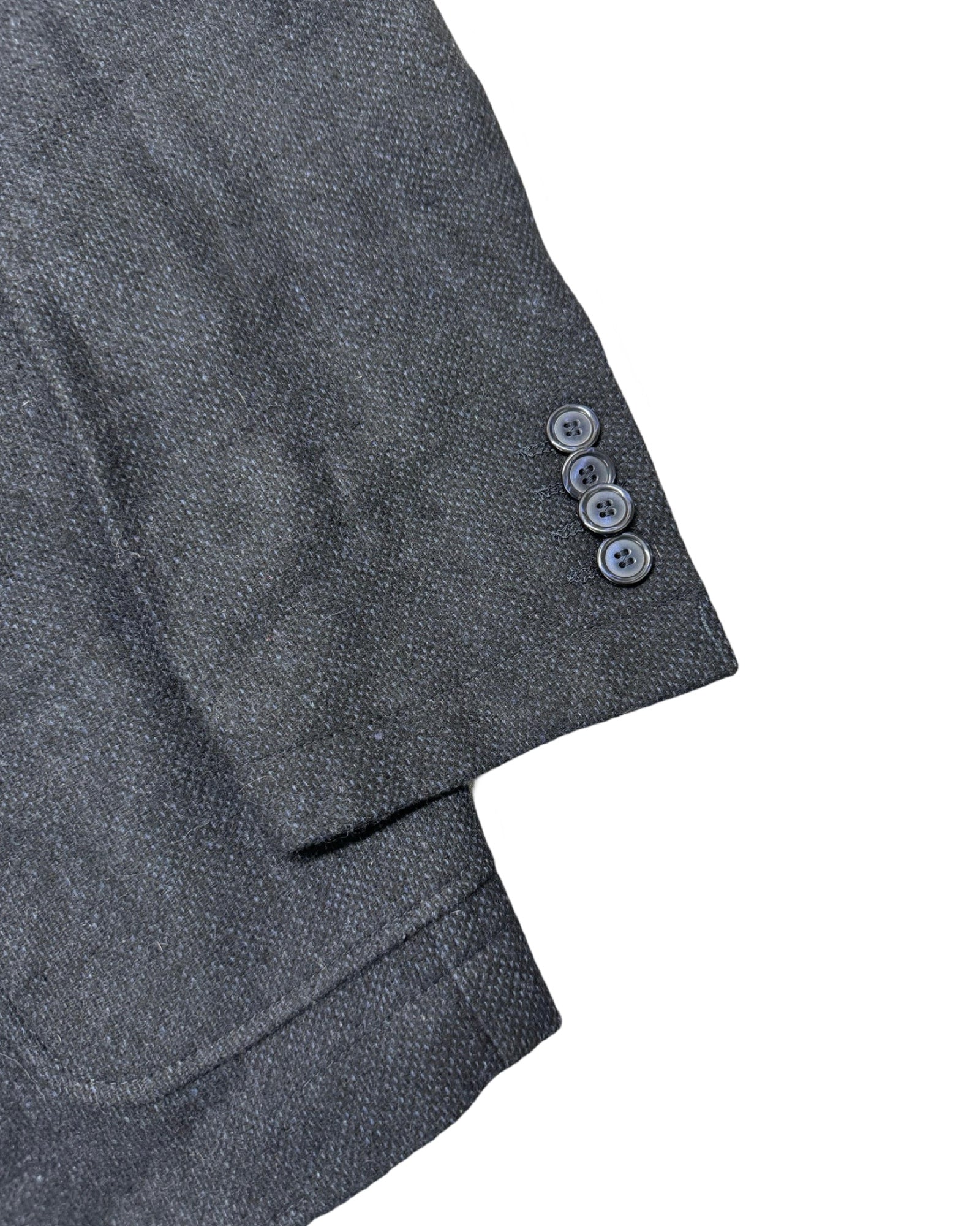 OVS Navy Textured Wool-Blend Blazer | Size 48 (Small/Medium)