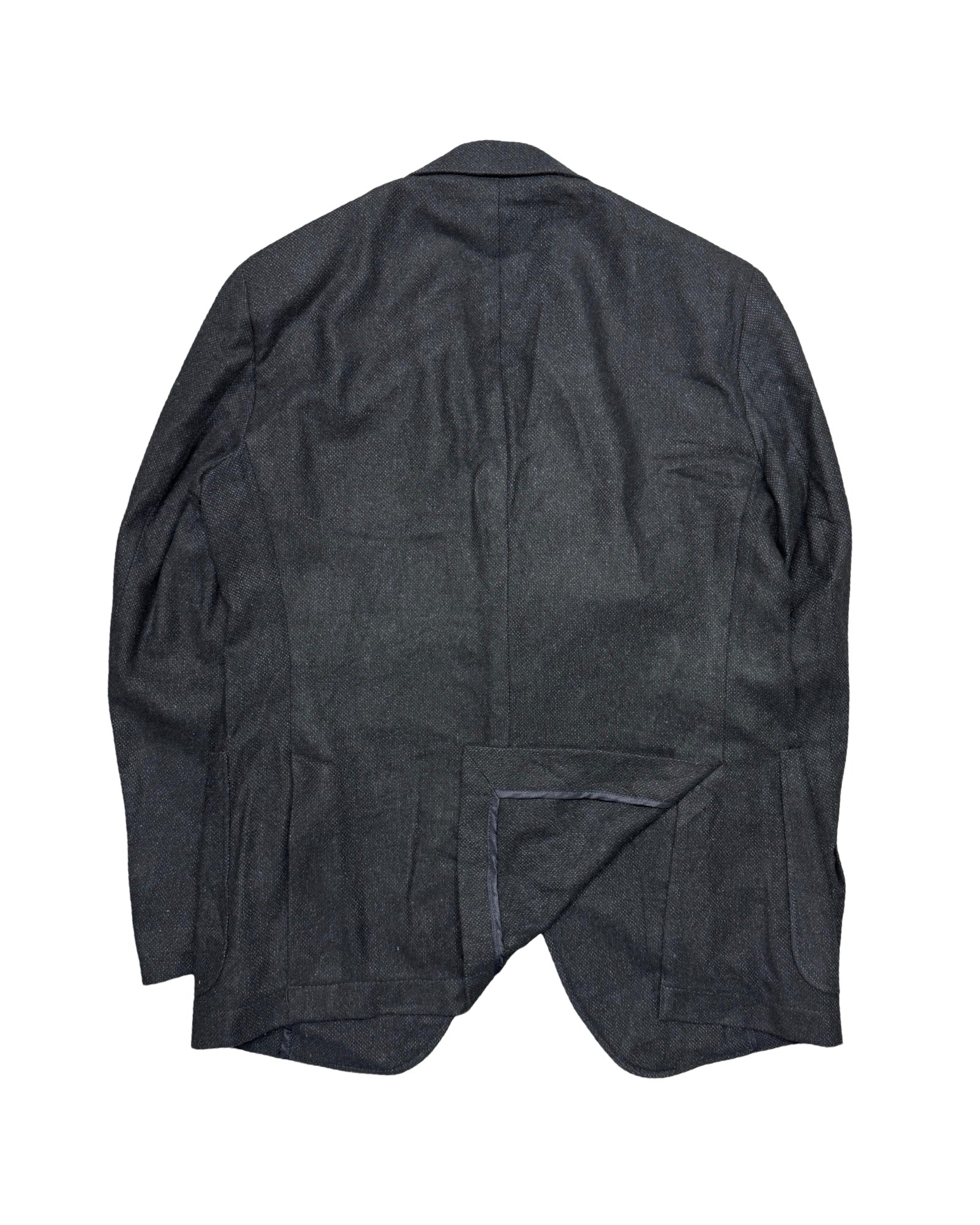 OVS Navy Textured Wool-Blend Blazer | Size 48 (Small/Medium)