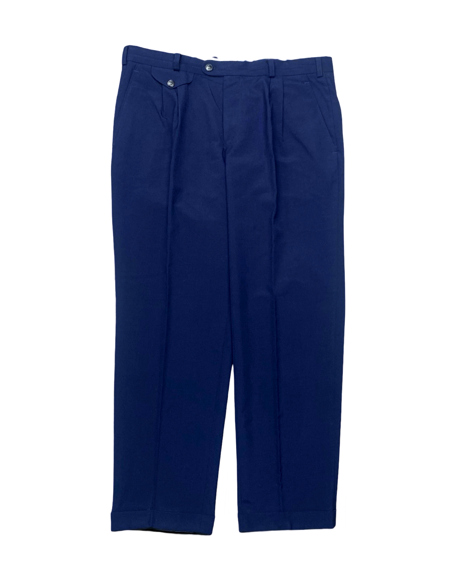 Bespoke Navy Blue Pleated Formal Pants | Waist 36” | Length 40”