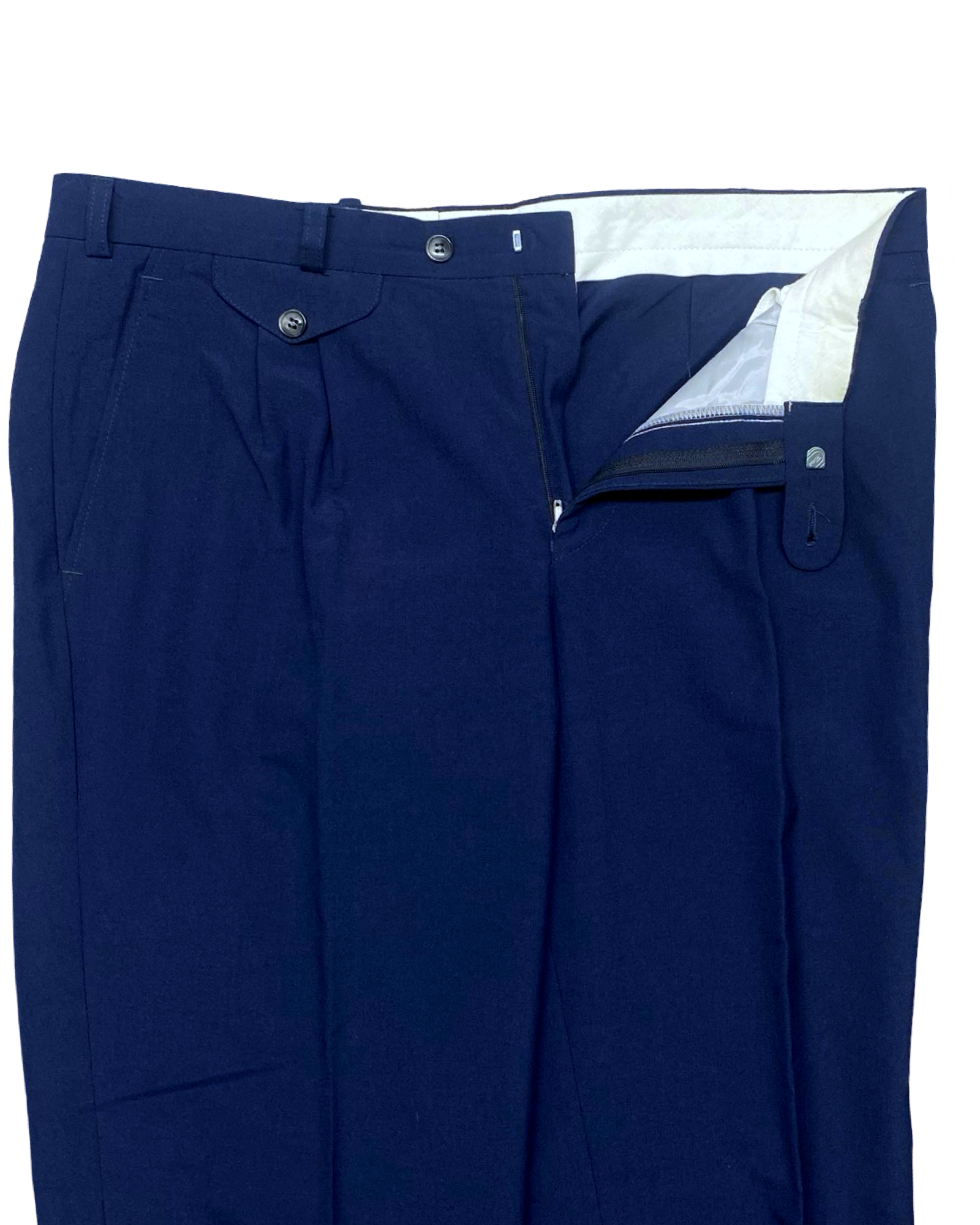 Bespoke Navy Blue Pleated Formal Pants | Waist 36” | Length 40”