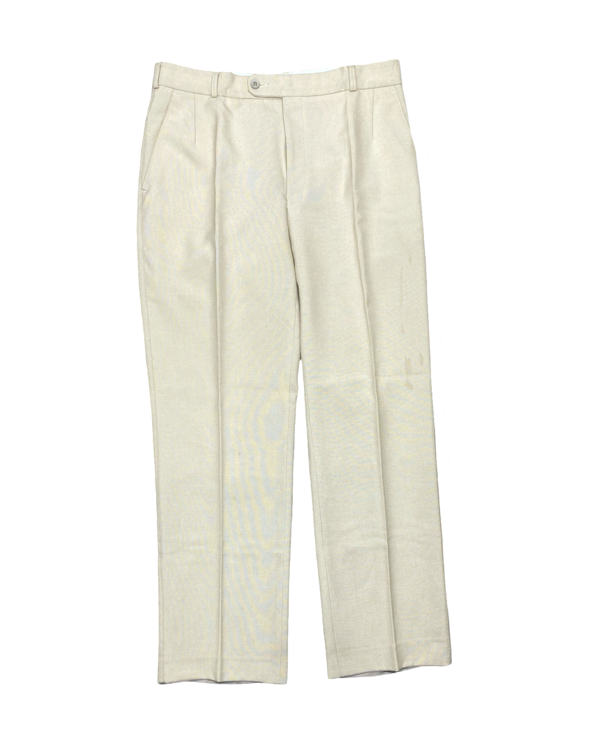 TREVIRA Beige Pleated Formal Pants | Waist 34” | Length 40.5”