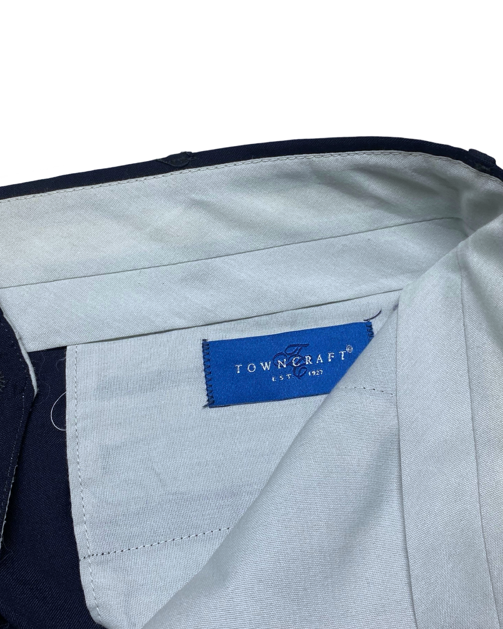 Town Craft Navy Blue Pleated Formal Pants | Waist 36” | Length 48.5”