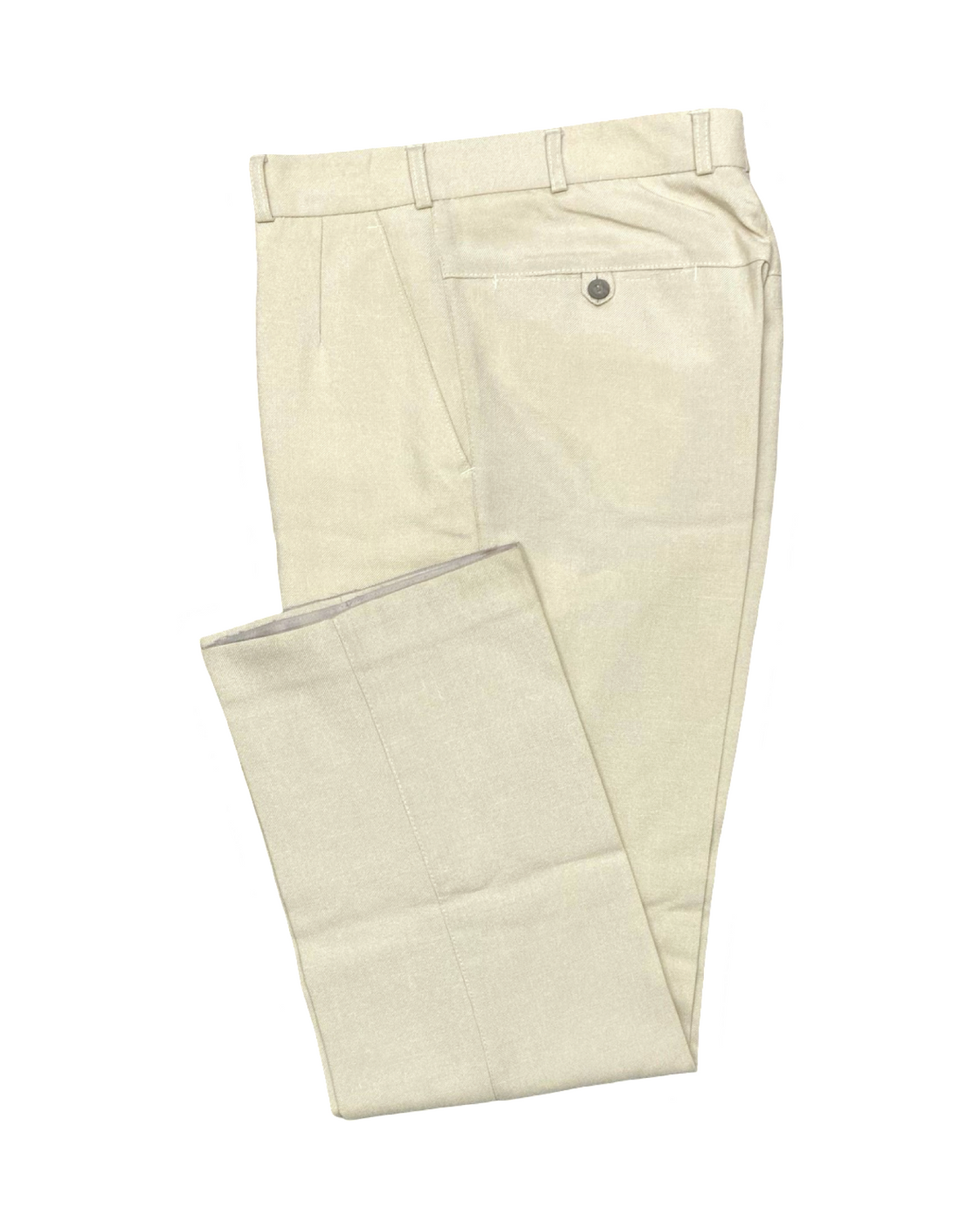 TREVIRA Beige Pleated Formal Pants | Waist 34” | Length 40.5”