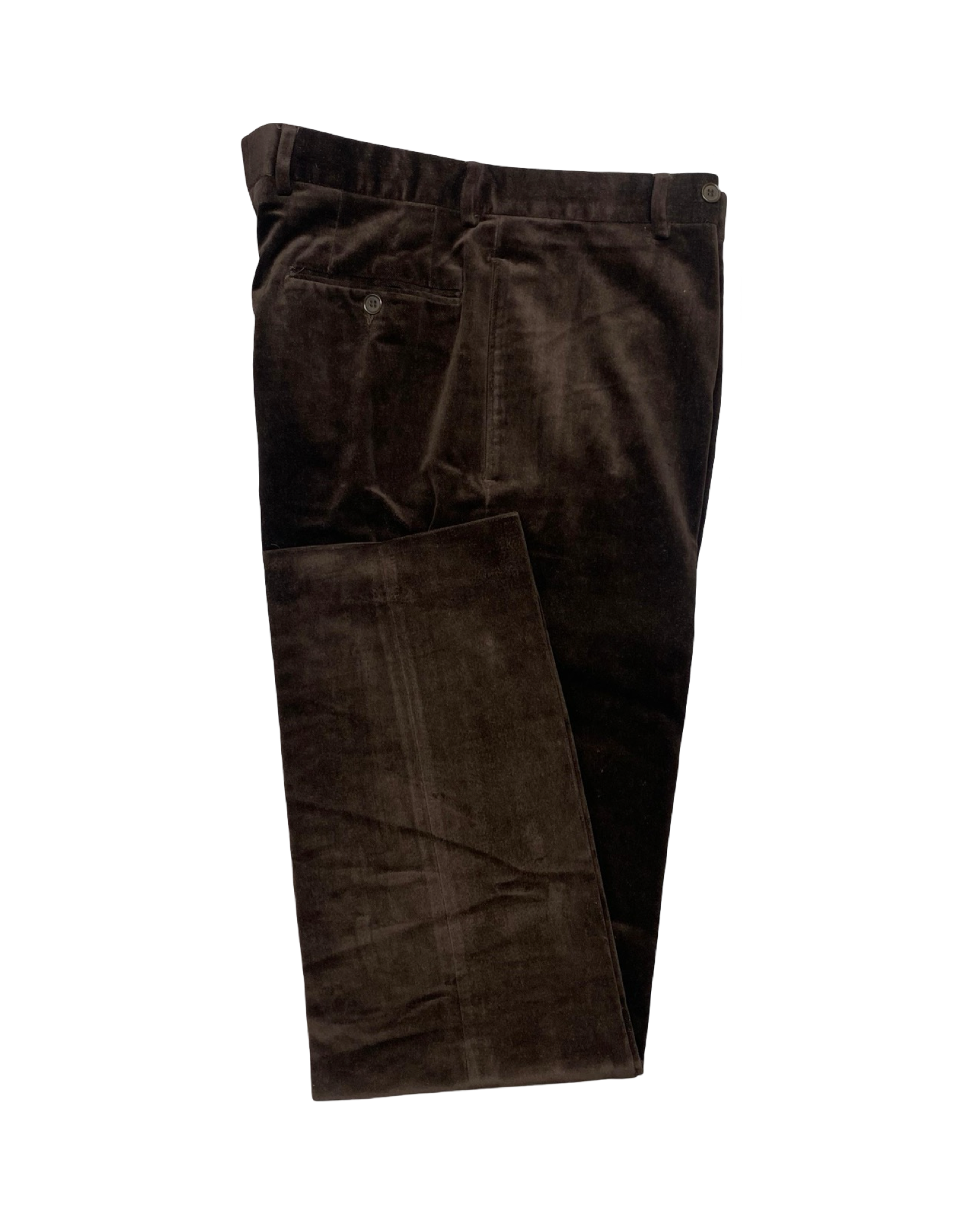 Ciro Citterio Brown Velvet Pleated Pants | Waist 34” | Length 43.5”