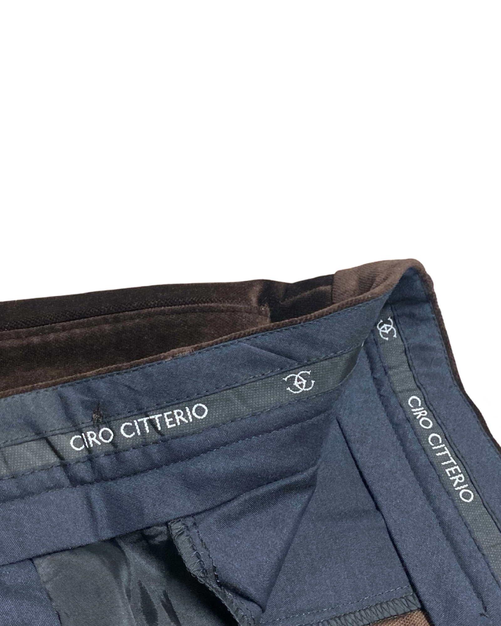 Ciro Citterio Brown Velvet Pleated Pants | Waist 34” | Length 43.5”