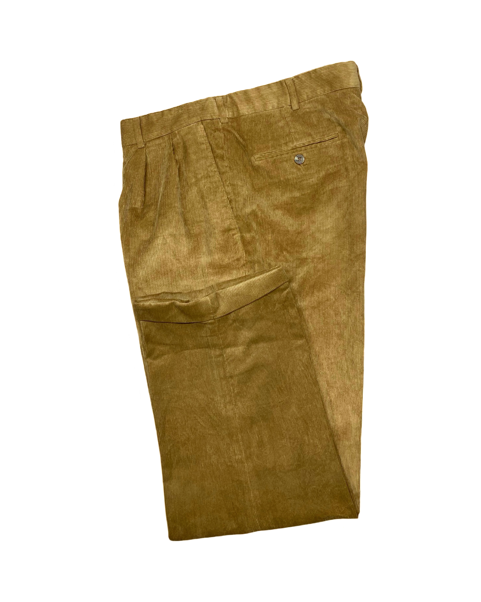 George Golden Tan Corduroy Pleated Pants | Waist 36” | Length 42.5”