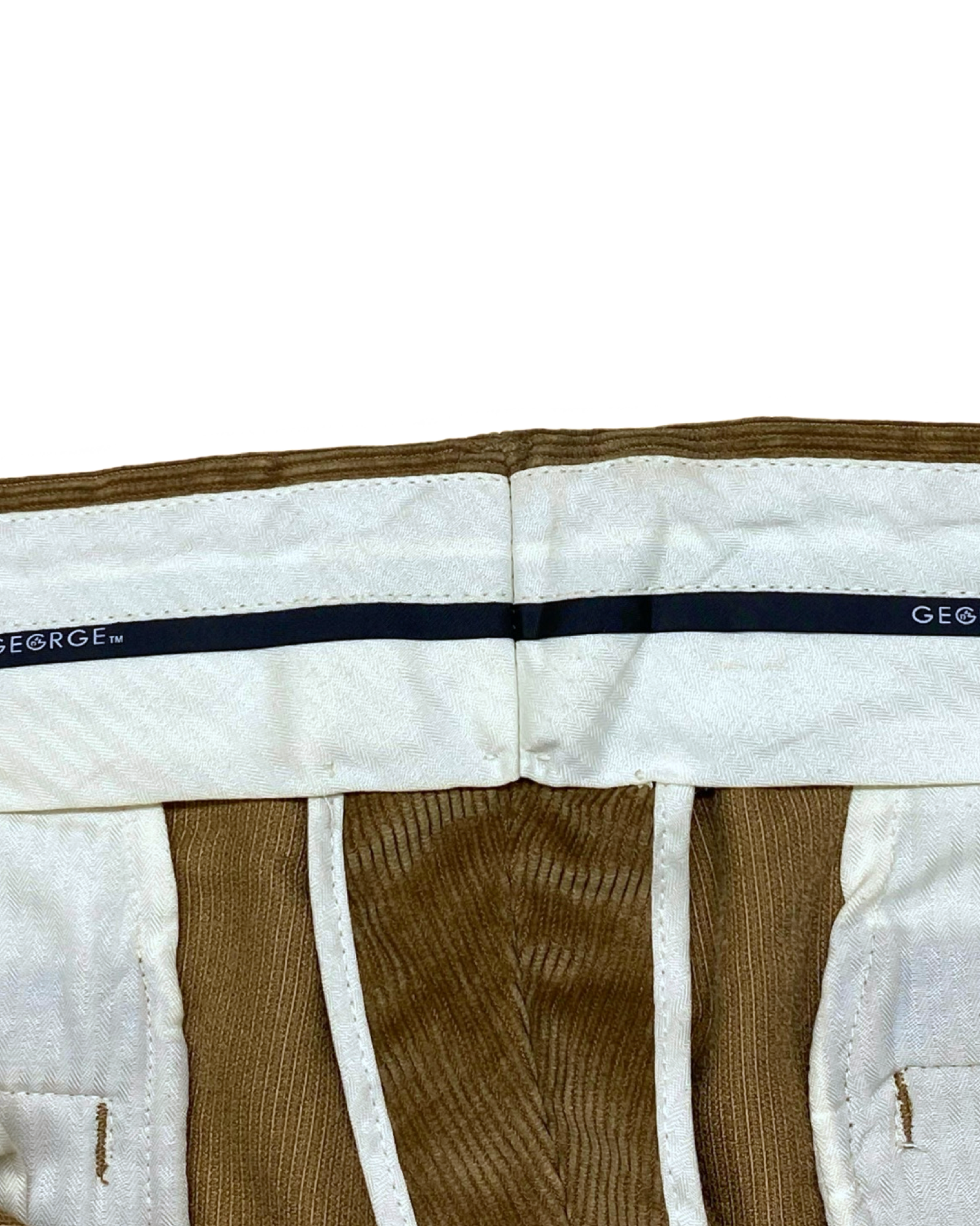 George Golden Tan Corduroy Pleated Pants | Waist 36” | Length 42.5”