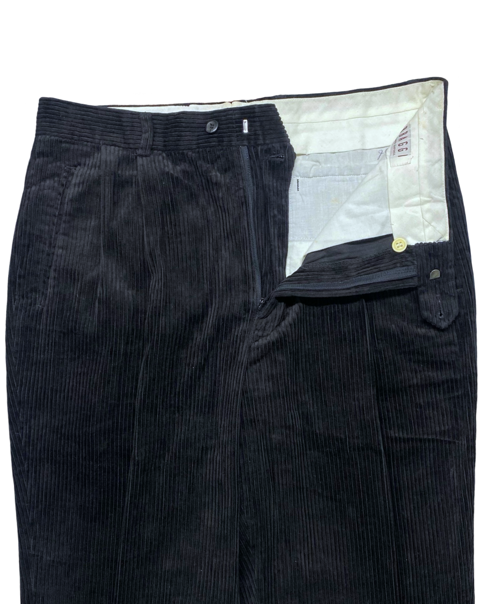 Braggi Black Corduroy Pleated Pants | Waist 36” | Length 42”