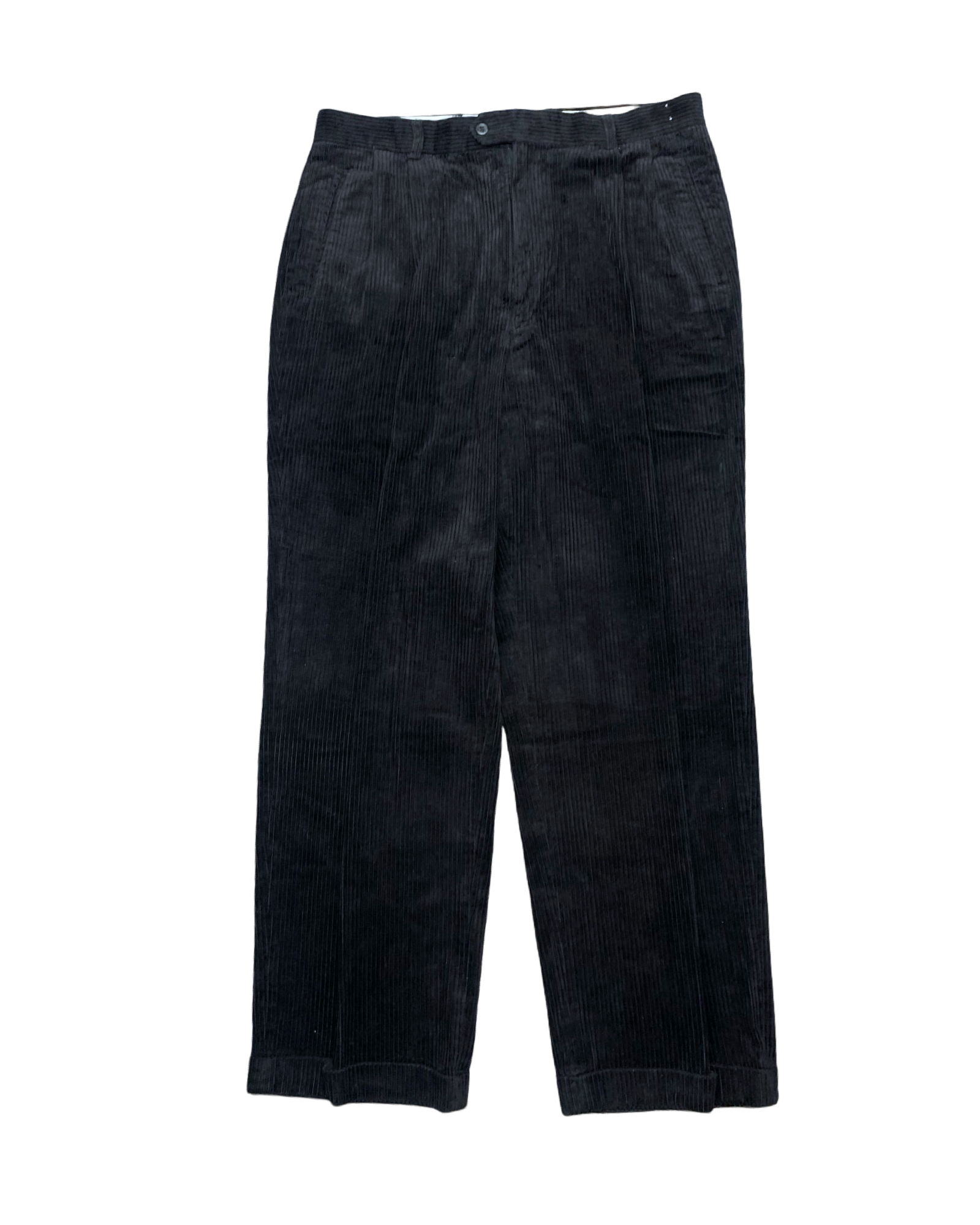 Braggi Black Corduroy Pleated Pants | Waist 36” | Length 42”