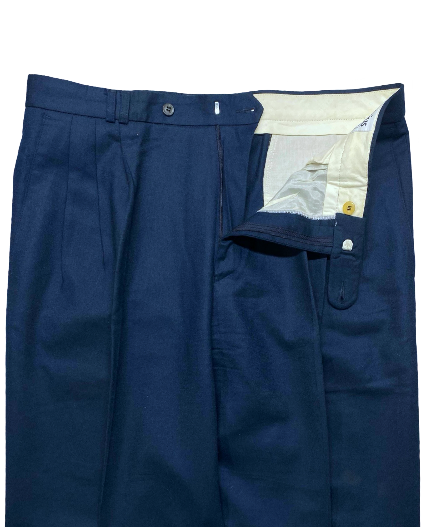 Mauricius Navy Blue Pleated Pants | Waist 38” | Length 47”