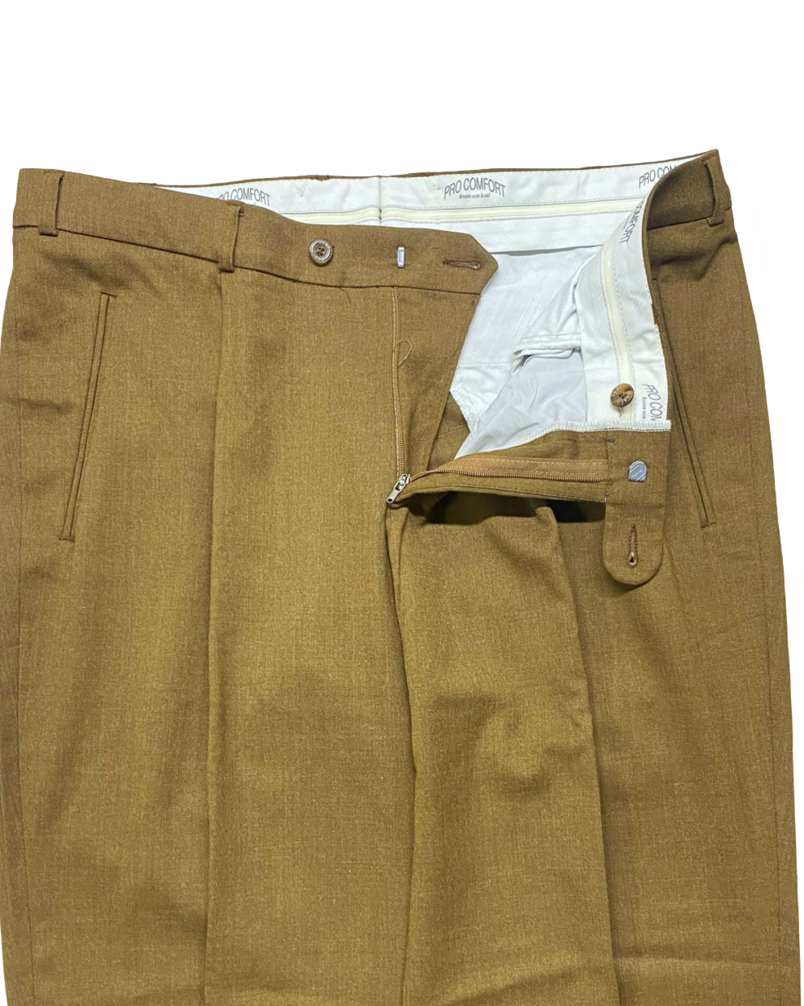 Pro Comfort Brown Pleated Pants | Waist 38” | Length 37.5”