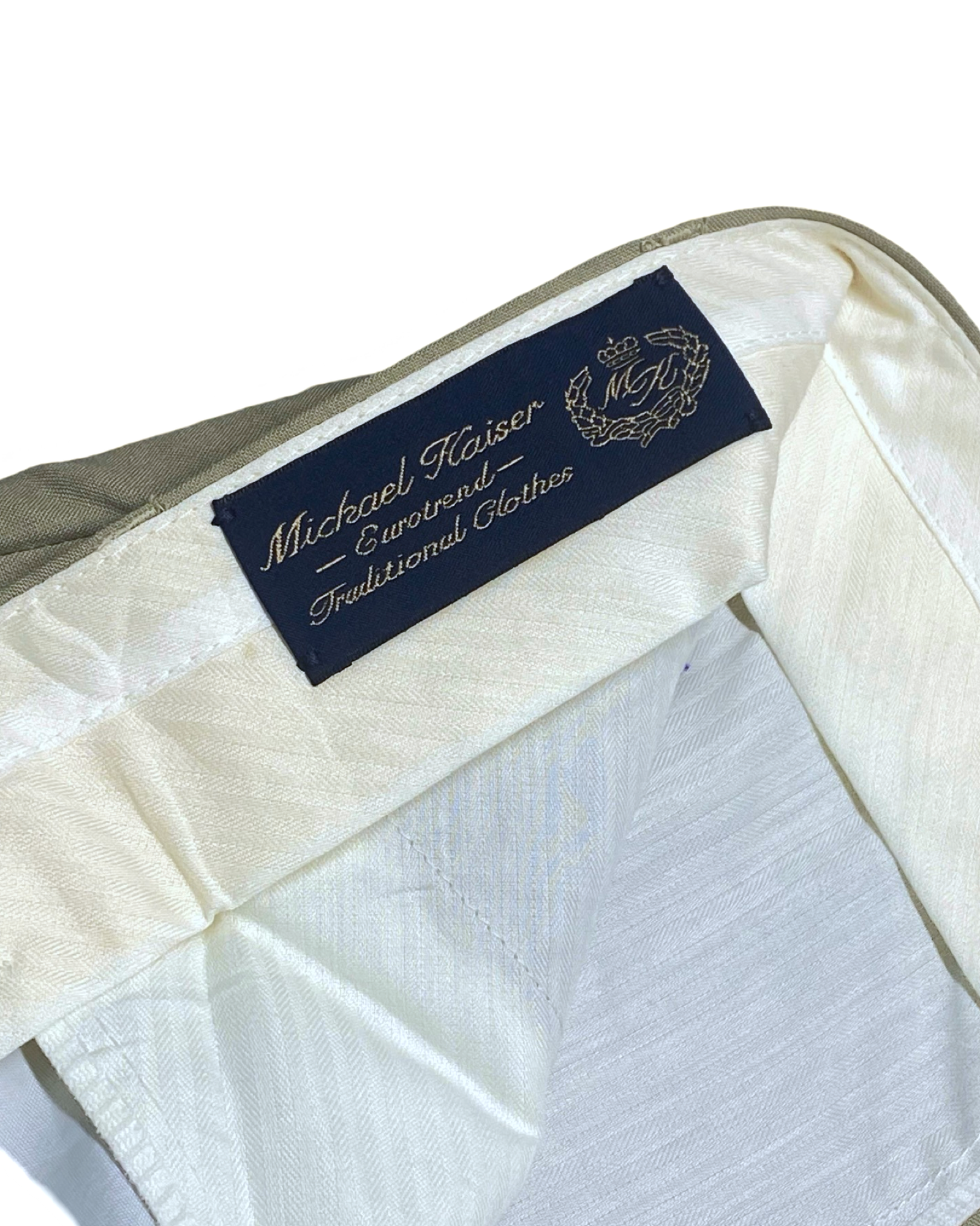 Michael Kaiser Beige Pleated Formal Pants | Waist 34” | Length 45.5”