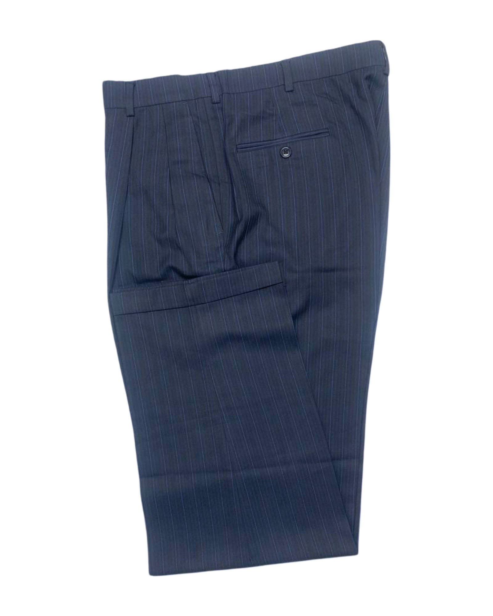 Haggar Black Pinstripe Pleated Formal Pants | Waist 36” | Length 42.5”