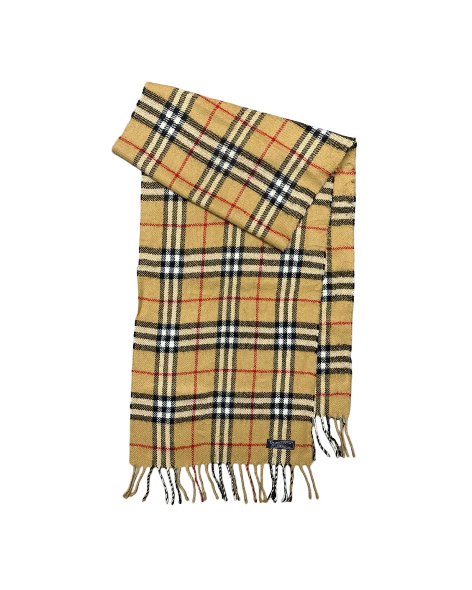 Burberry Vintage Check Wool Scarf | Yellow Check | 100% Lambswool (0151)