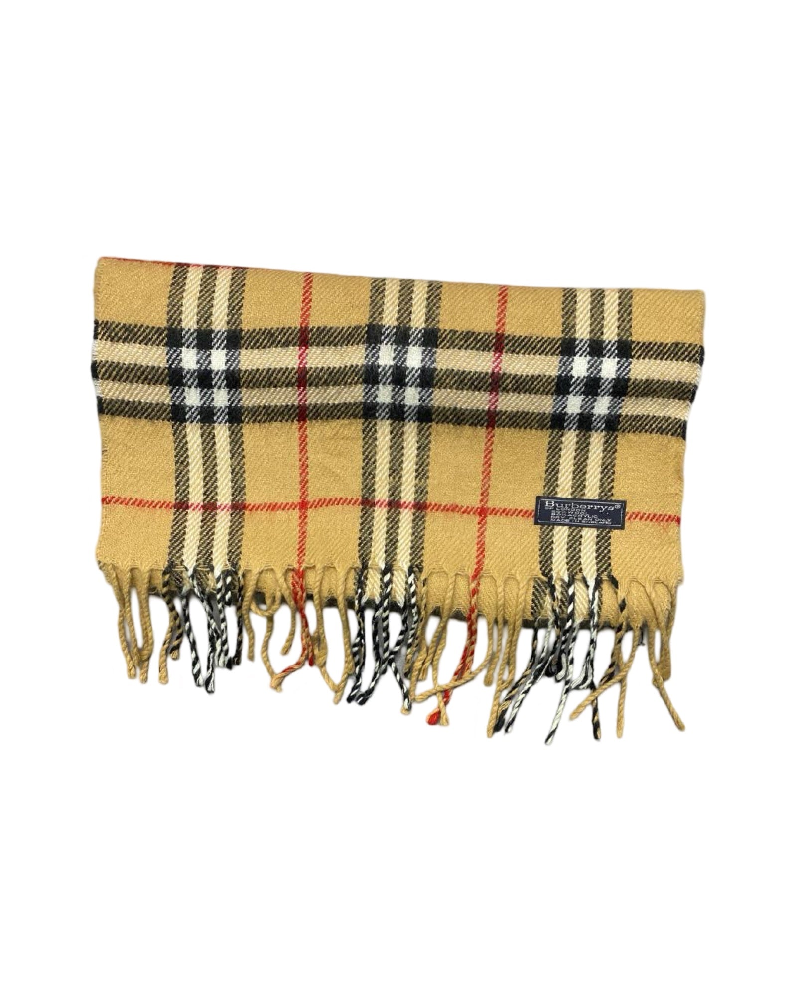 Burberry Vintage Check Wool Scarf | Yellow Check | 100% Lambswool (0151)