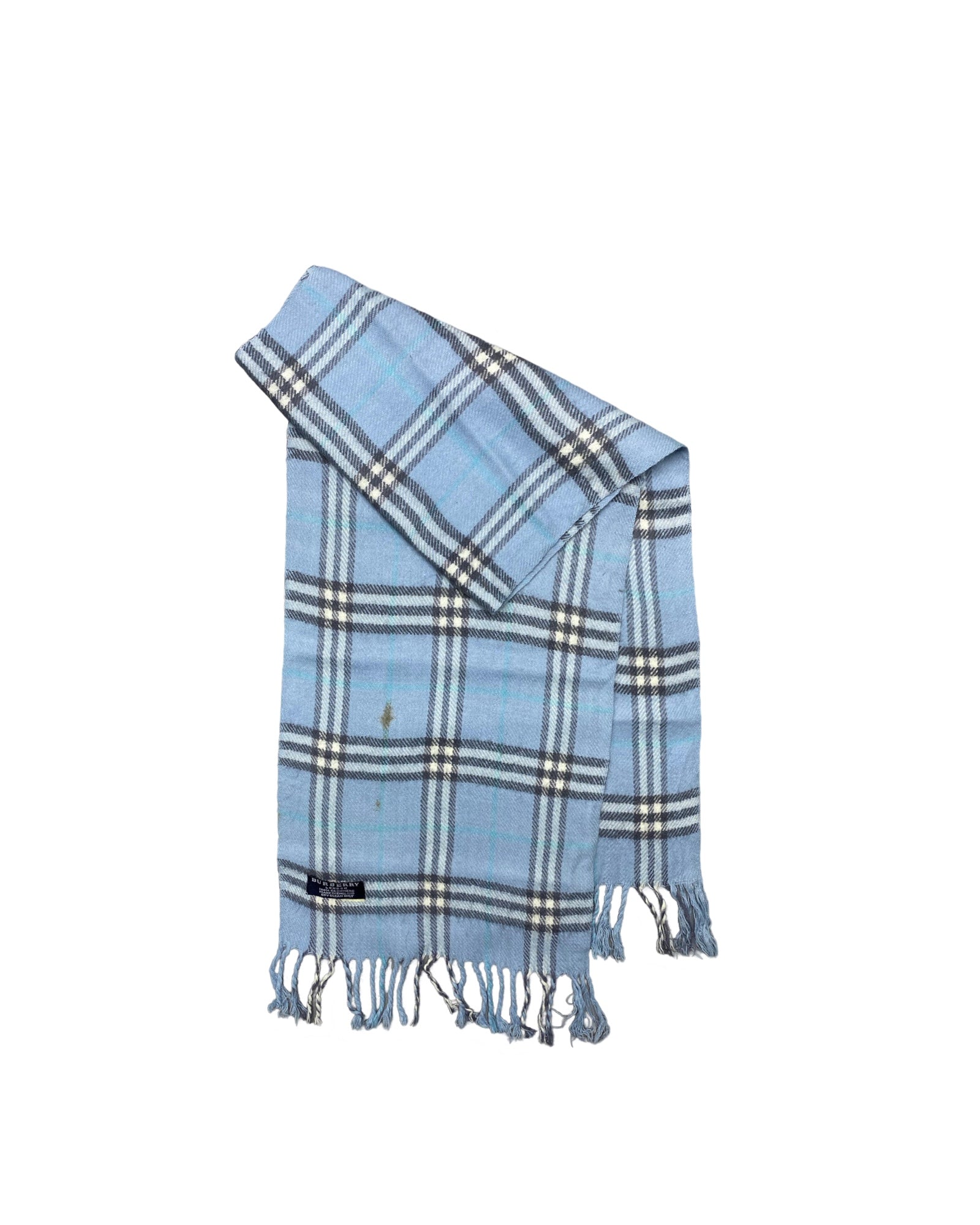 Burberry Vintage Check Wool Scarf | Light Blue Check | 100% Lambswool (0152)