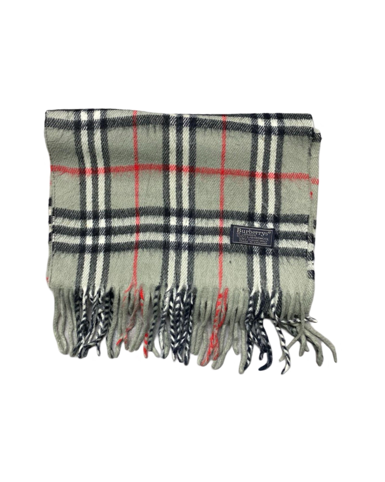 Burberry Vintage Check Wool Scarf | Grey Check | 100% Lambswool (0153)
