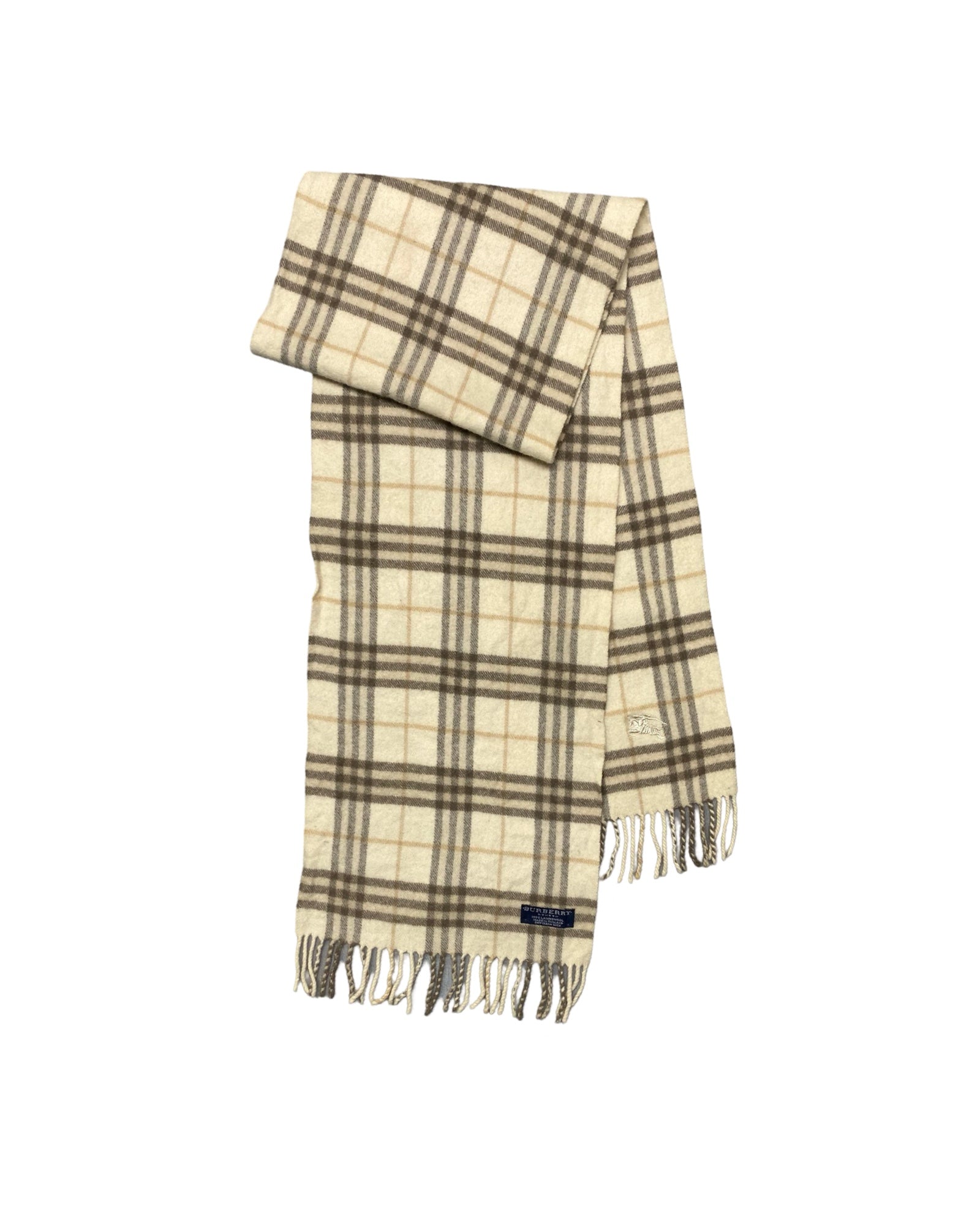 Burberry Vintage Check Wool Scarf | Beige & Brown Check | 100% Lambswool (0154)
