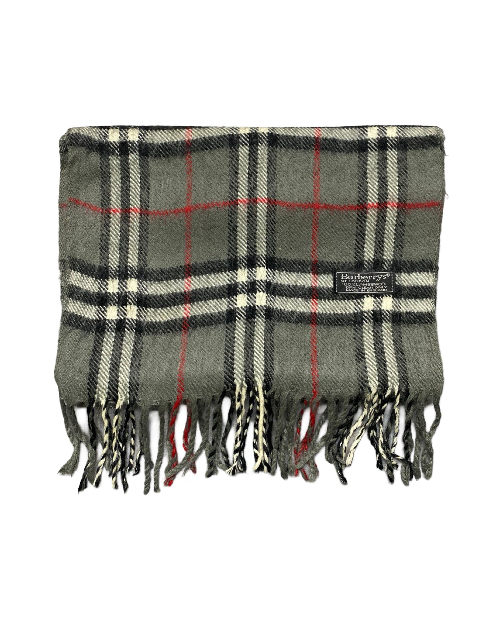 Burberry Vintage Check Wool Scarf | Olive Green Check | 100% Lambswool (0156)