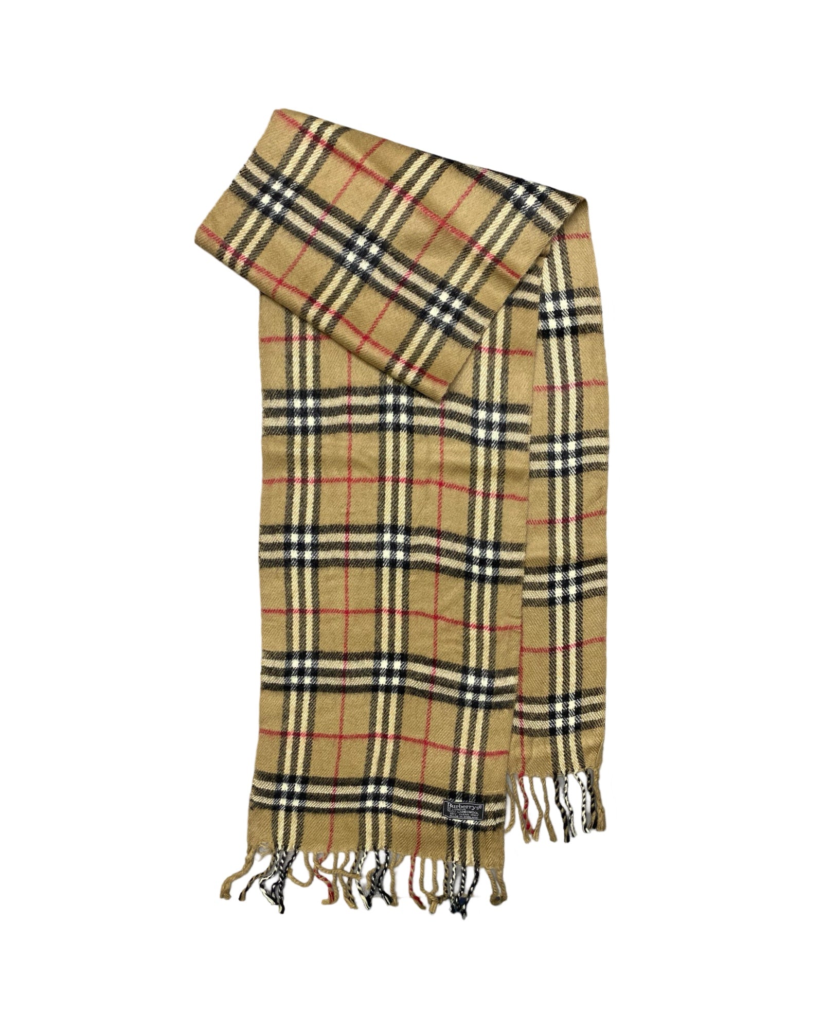 Burberry Vintage Nova Check Wool Scarf | Classic Camel Check | 100% Lambswool (0159)