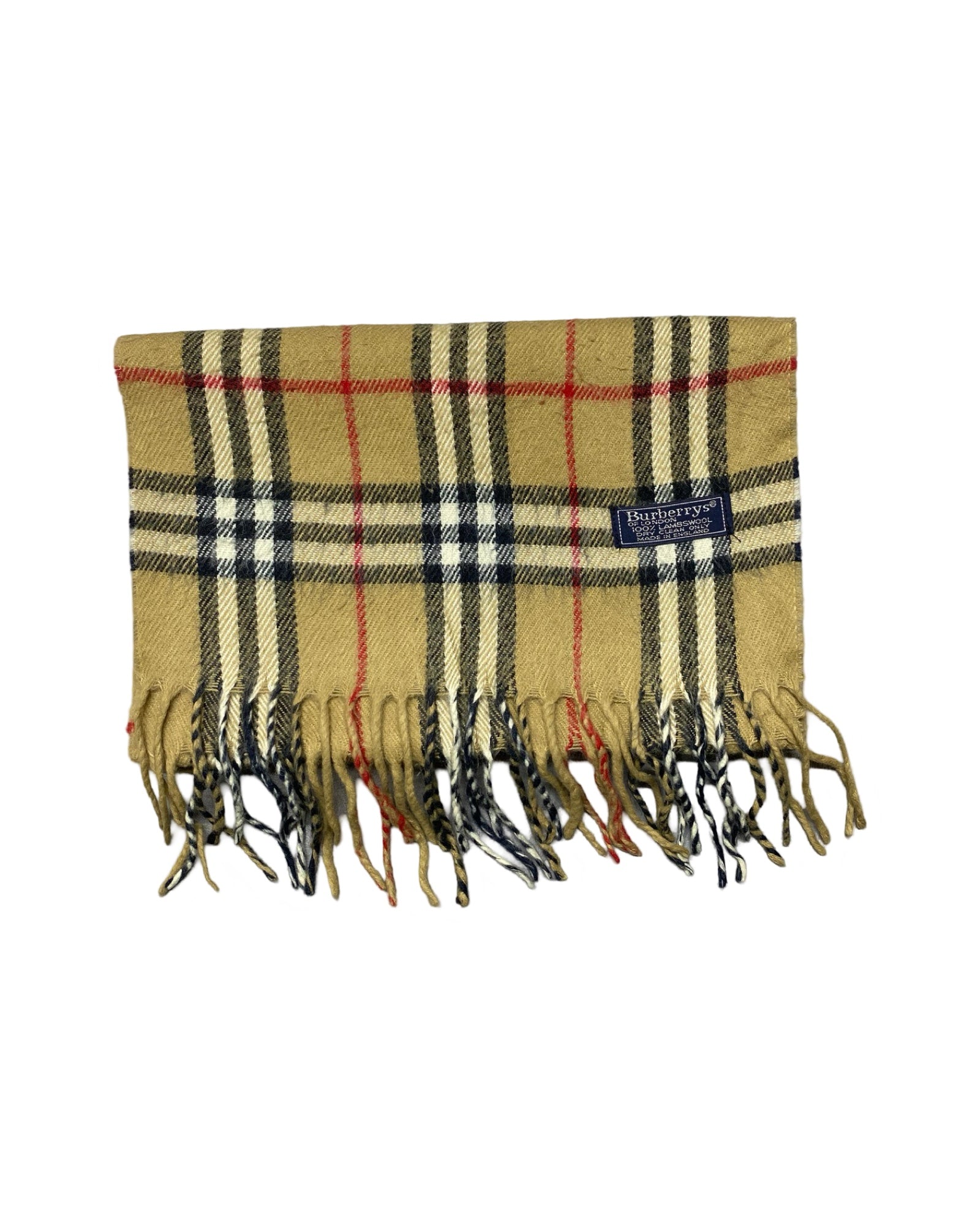 Burberry Vintage Nova Check Wool Scarf | Classic Camel Check | 100% Lambswool (0162)