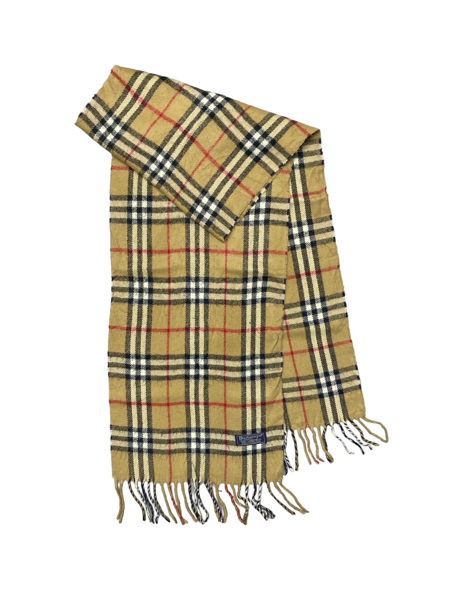 Burberry Vintage Nova Check Wool Scarf | Classic Camel Check | 100% Lambswool (0162)