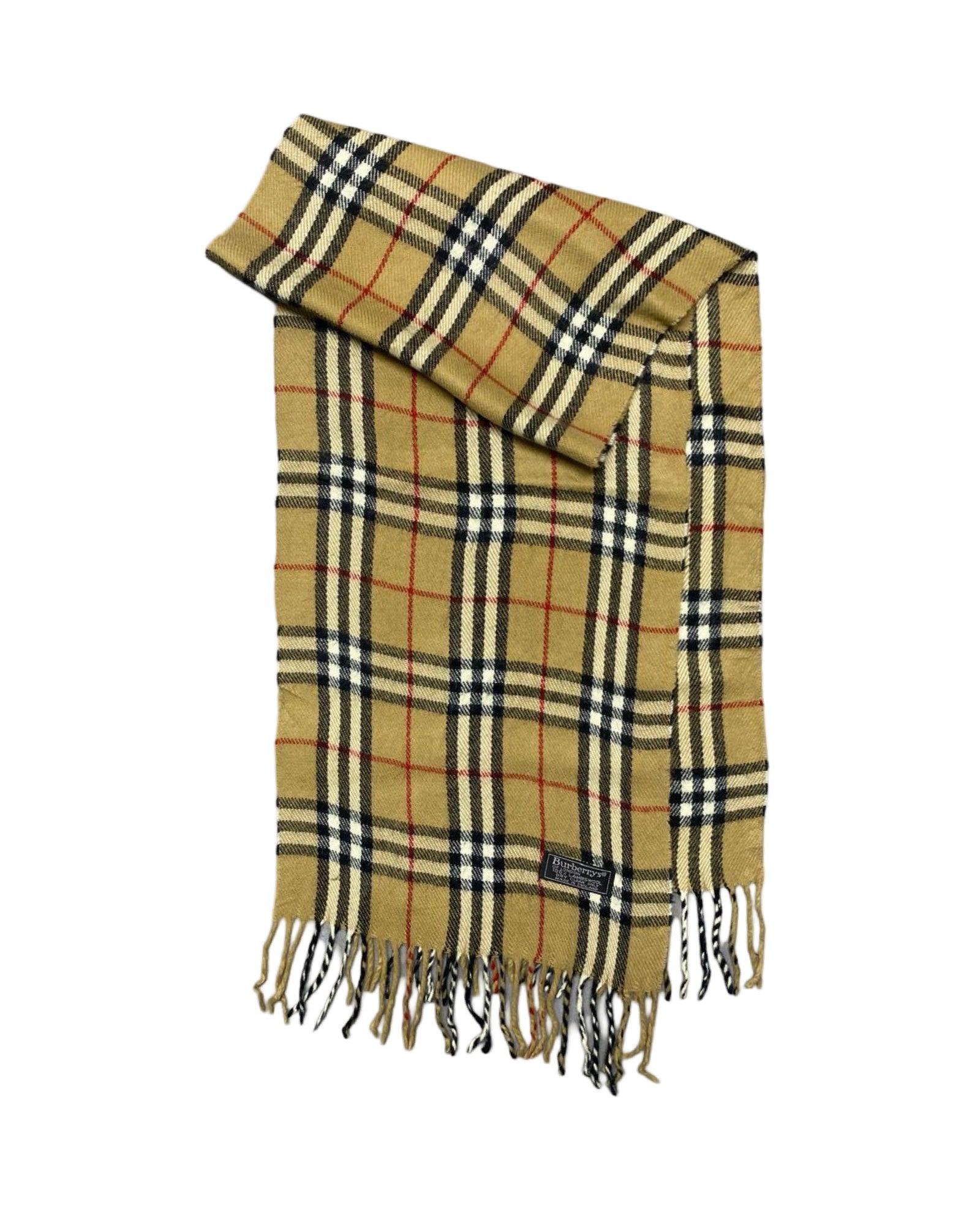 Burberry Vintage Nova Check Wool Scarf | Camel Nova Check | 100% Lambswool (0163)