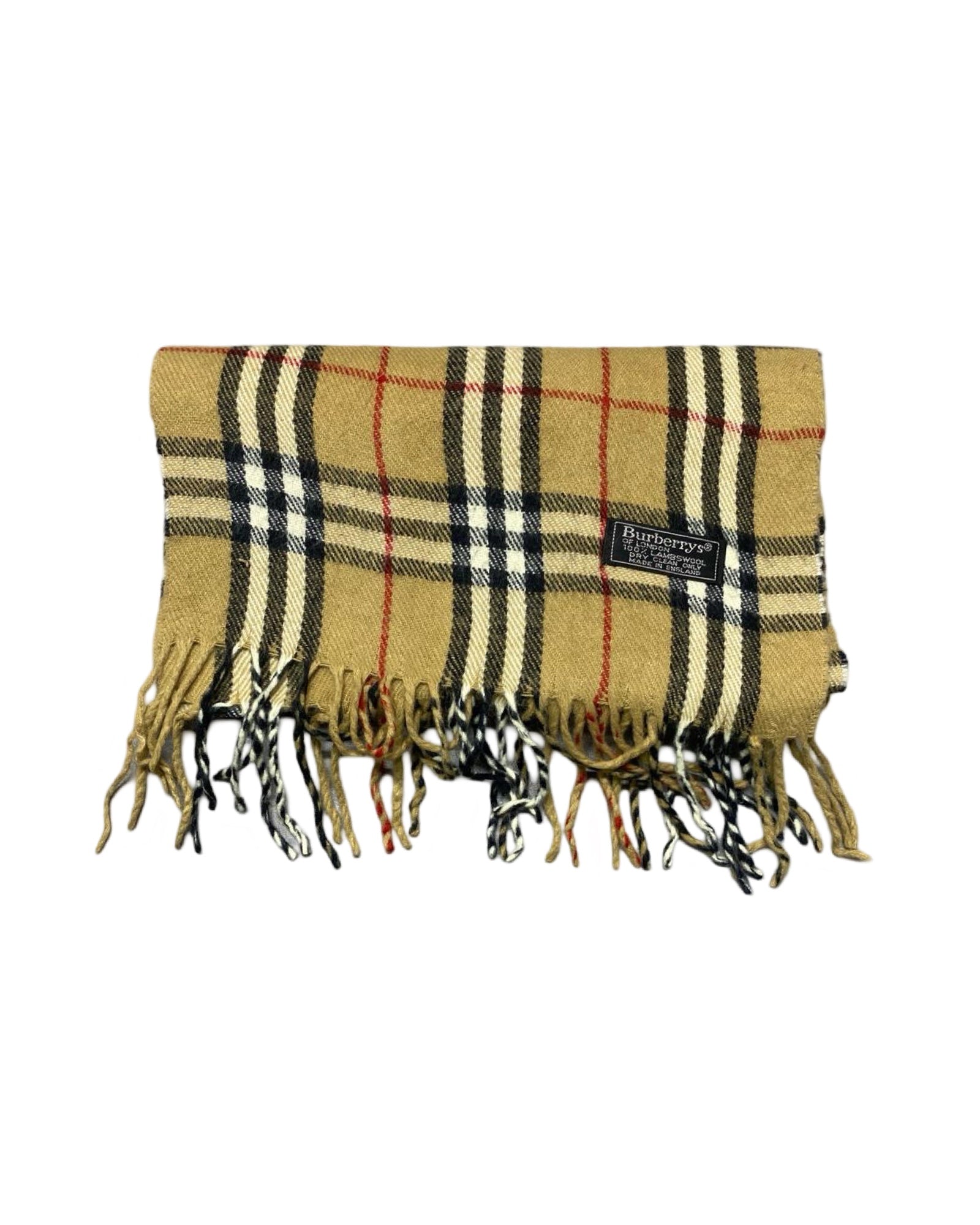 Burberry Vintage Nova Check Wool Scarf | Camel Nova Check | 100% Lambswool (0163)